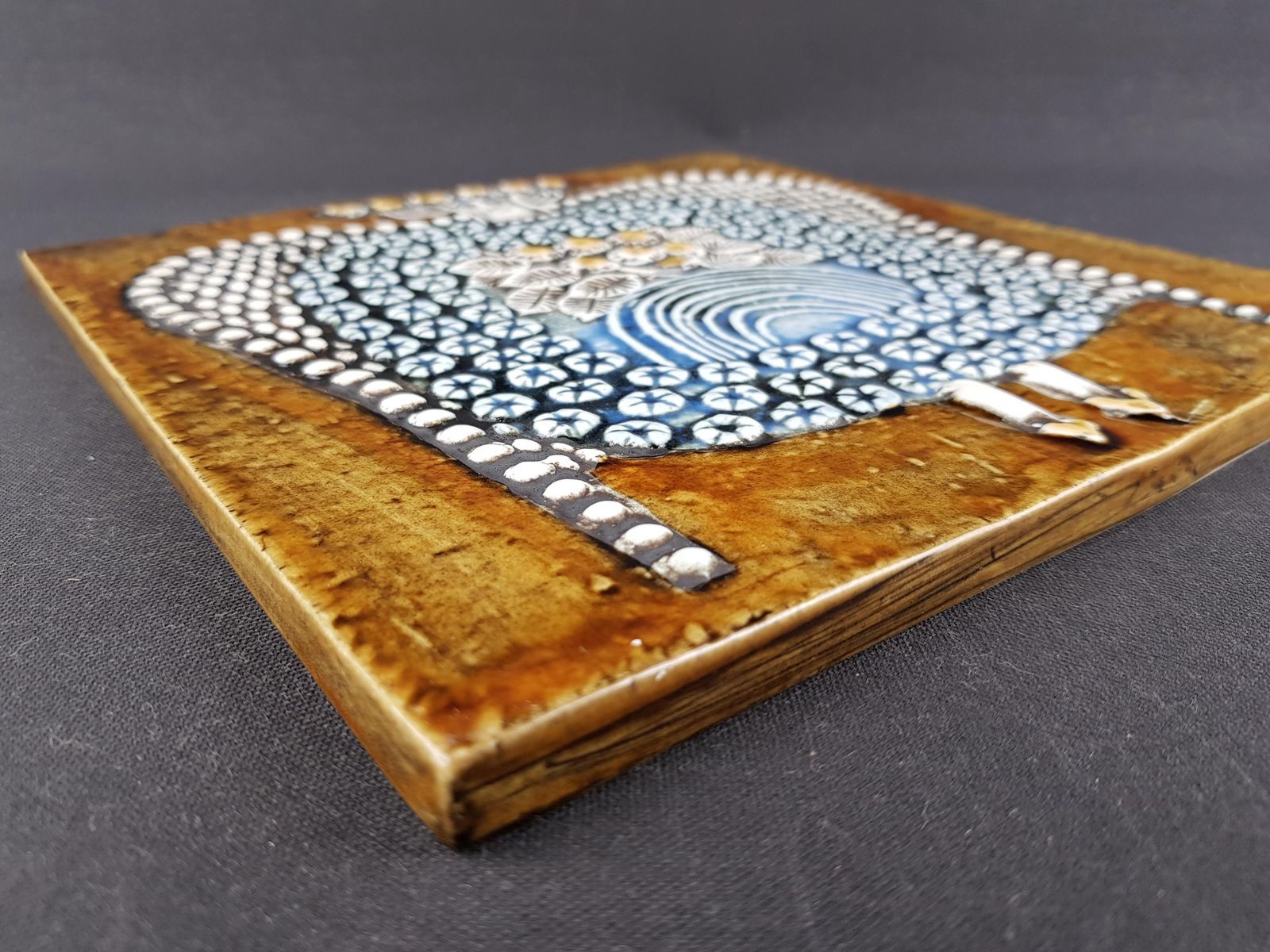 Vintage Lisa Larson For Gustavsberg, "Dam" Tile From The Unik Series Sweden 1962 1967s photo buy
