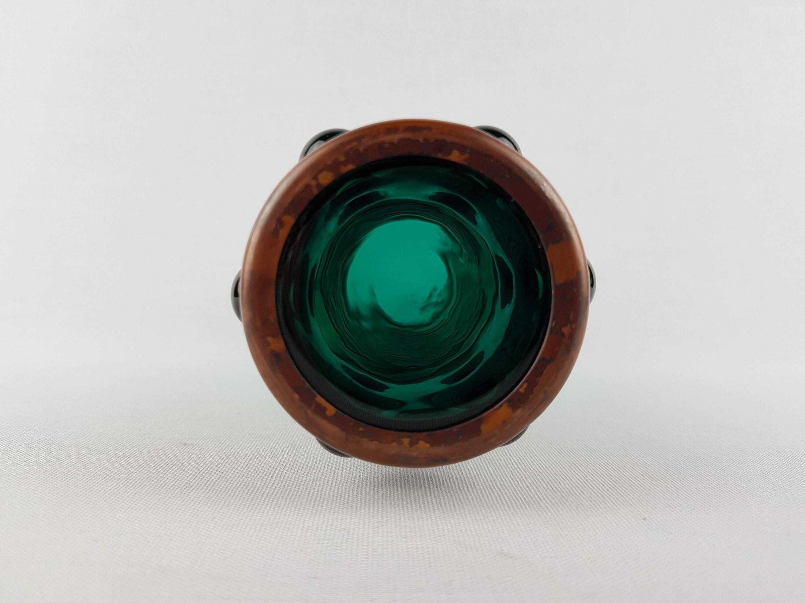 Vintage Raak Glass Amsterdam Green Vase With Copper Base By Nanny Still 1967 photo vintage