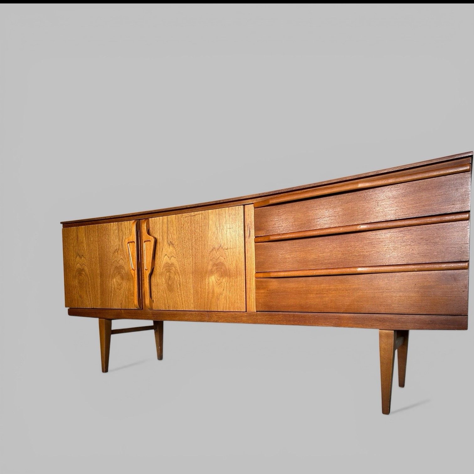 Beautility Teak Sideboard Mid Century Bow Front