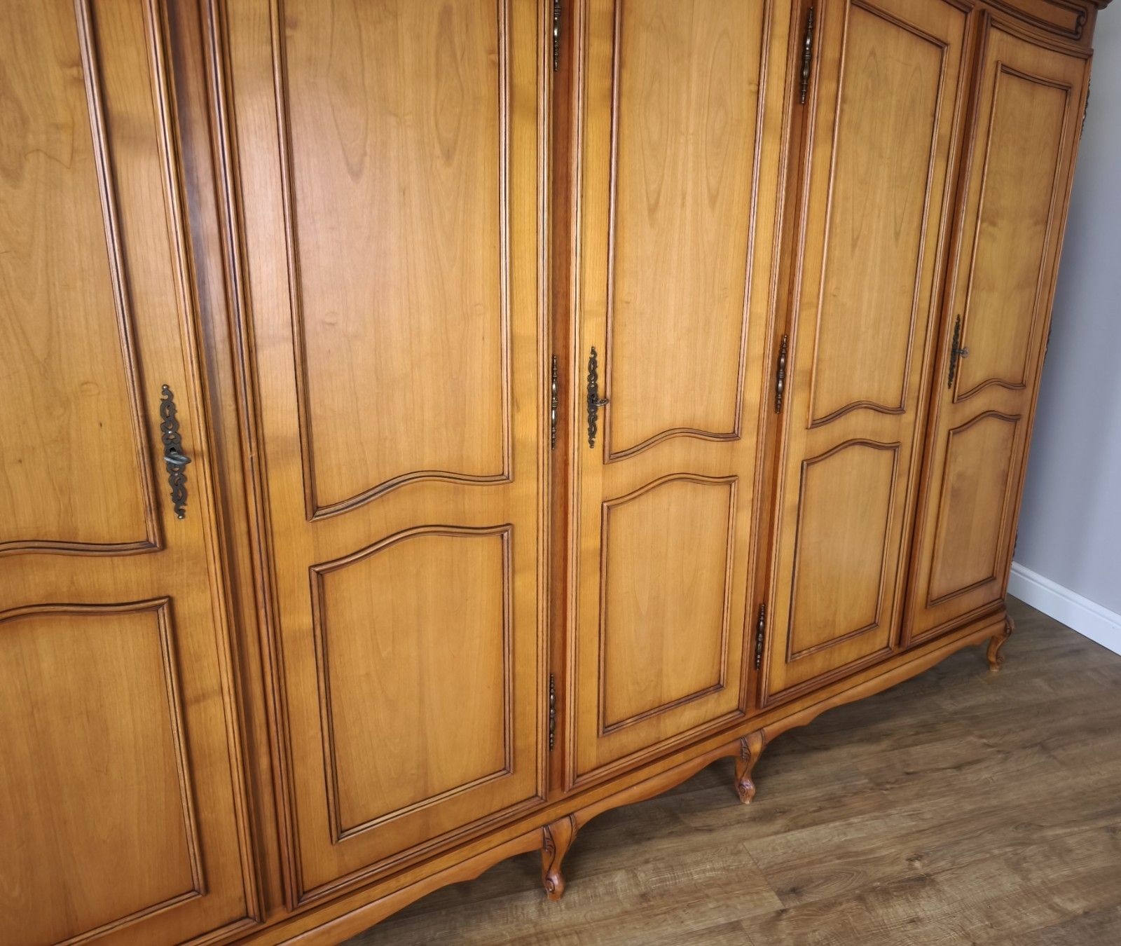 Wardrobe Vintage French Louis XVI Style Five Door Carved Armoire Lot 4990 photo buy