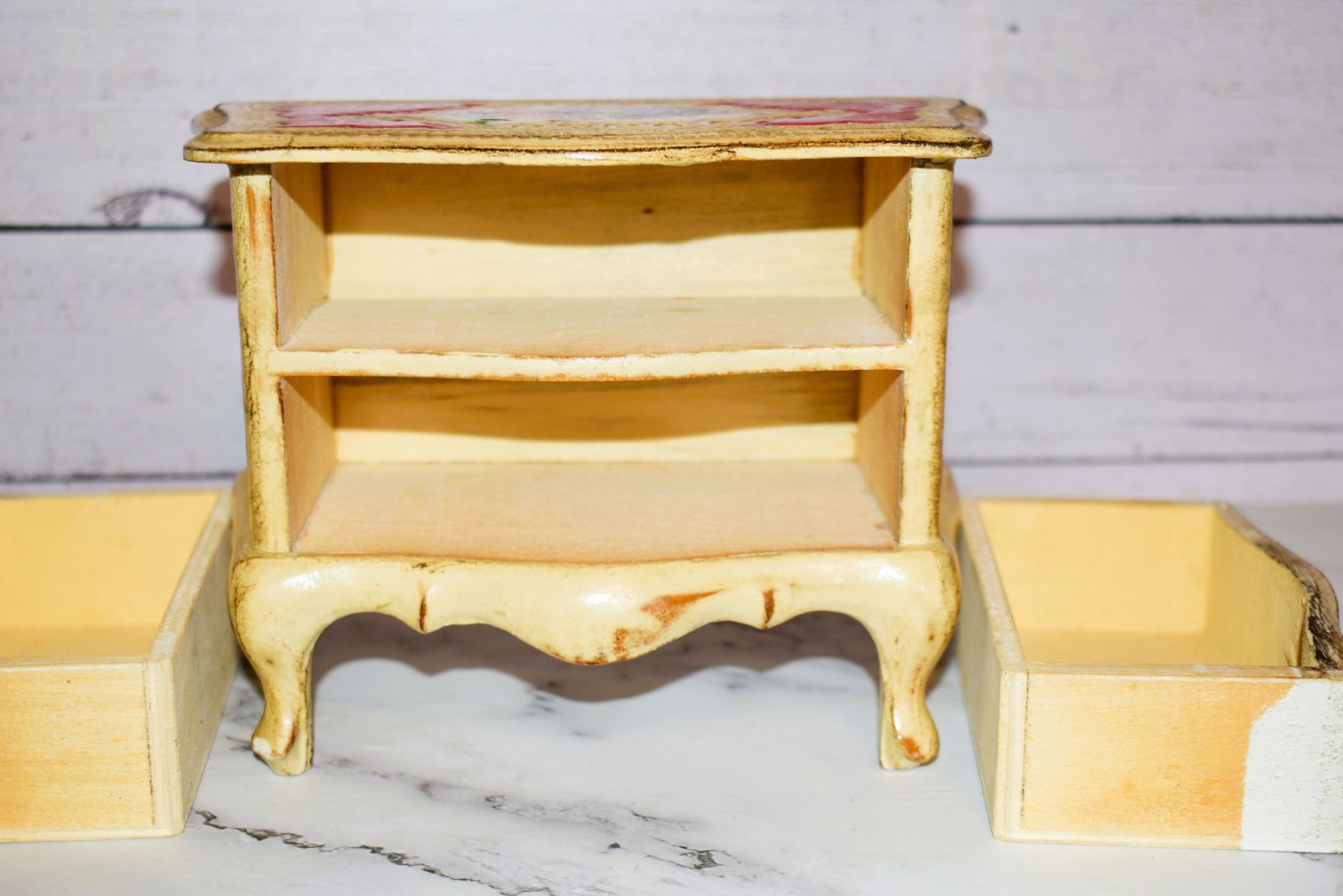 photo for sale Mid Century Florentine Red & Gilt Jewelry Chest In Louis XV Style
