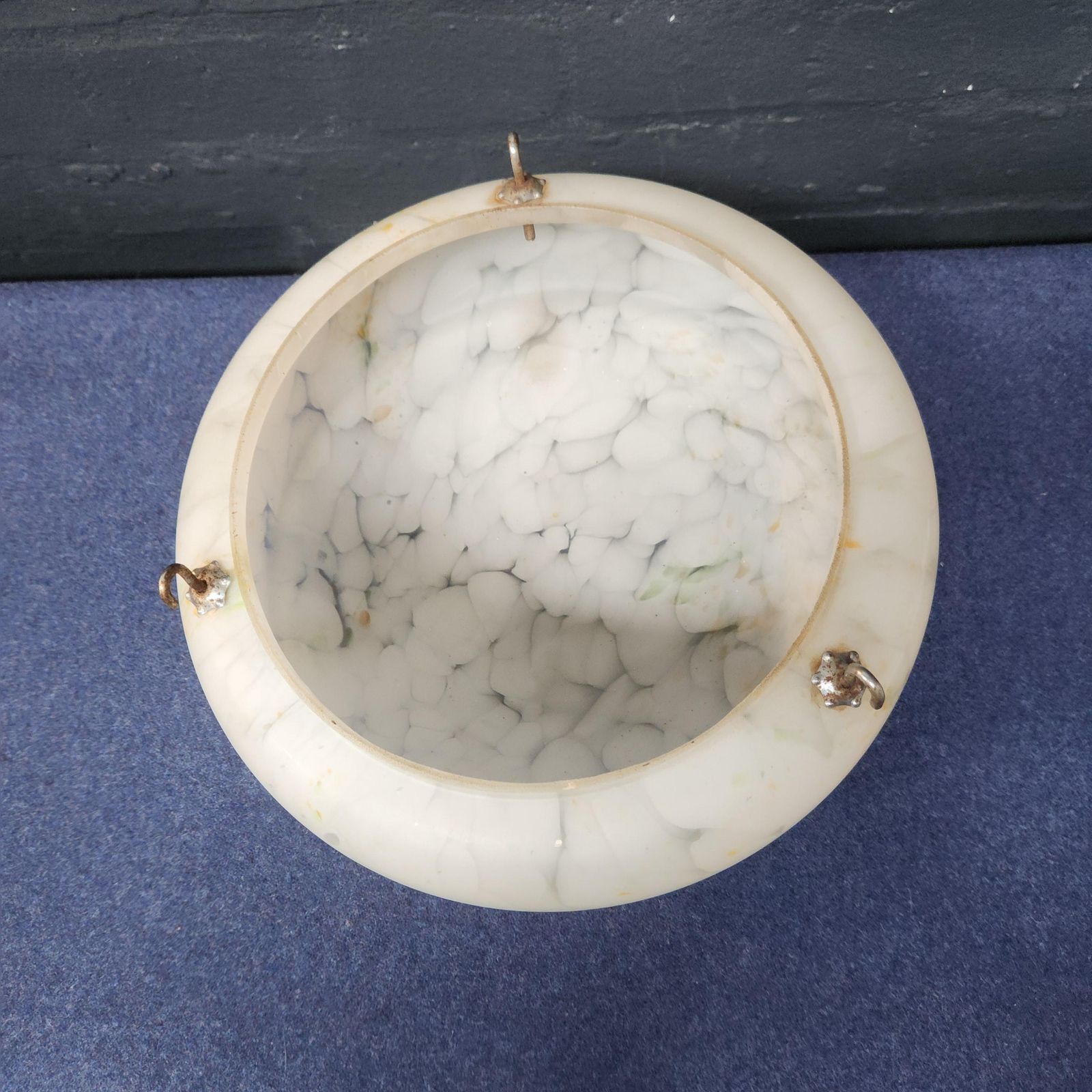 Art Deco Plafonnier (Fly Catcher) Glass Ceiling Light Shade With Chains photo 110.0