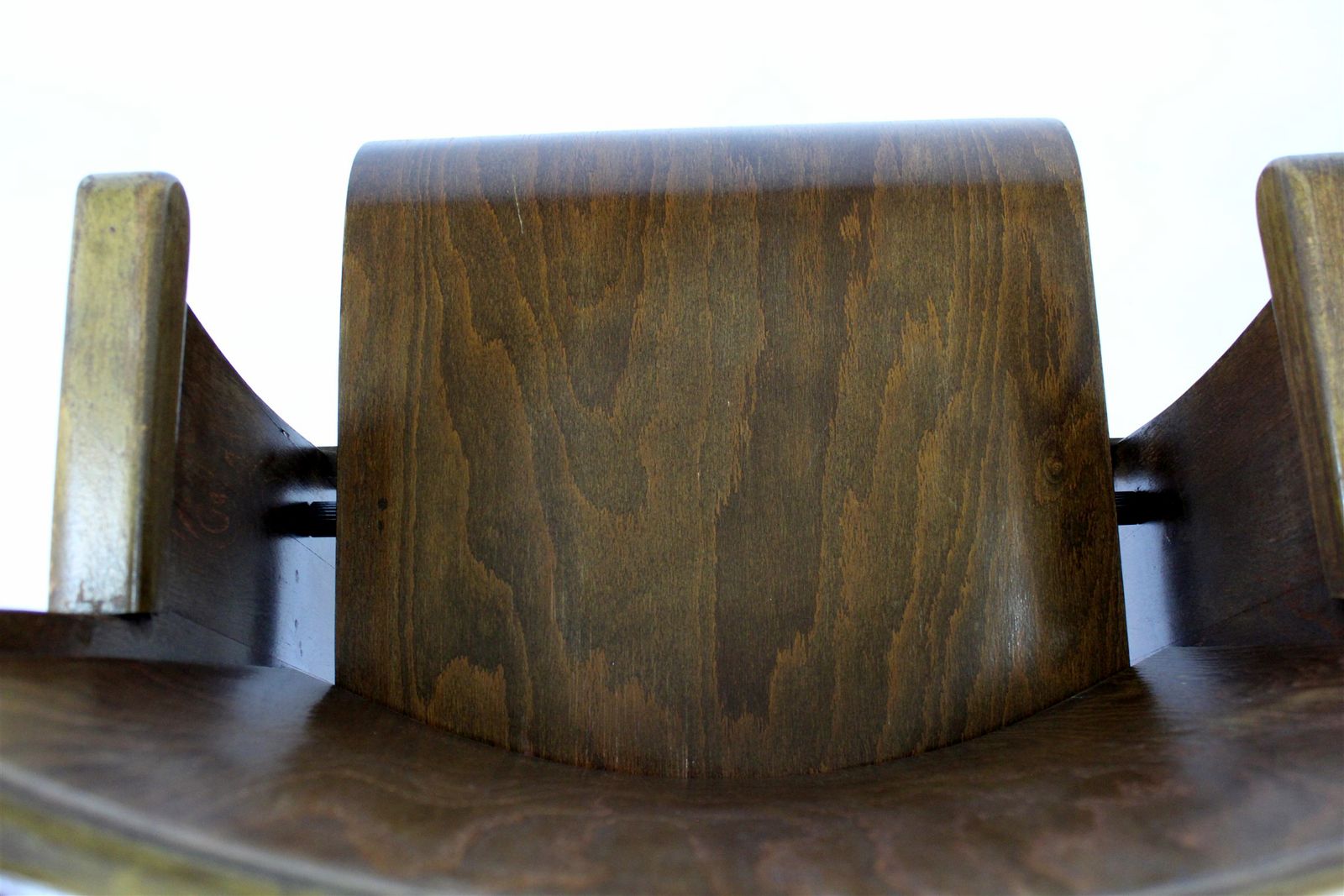 380.0 Vintage Cinema Chair Ton (Thonet), 1940s Czech, Wooden Theatre Seat photo