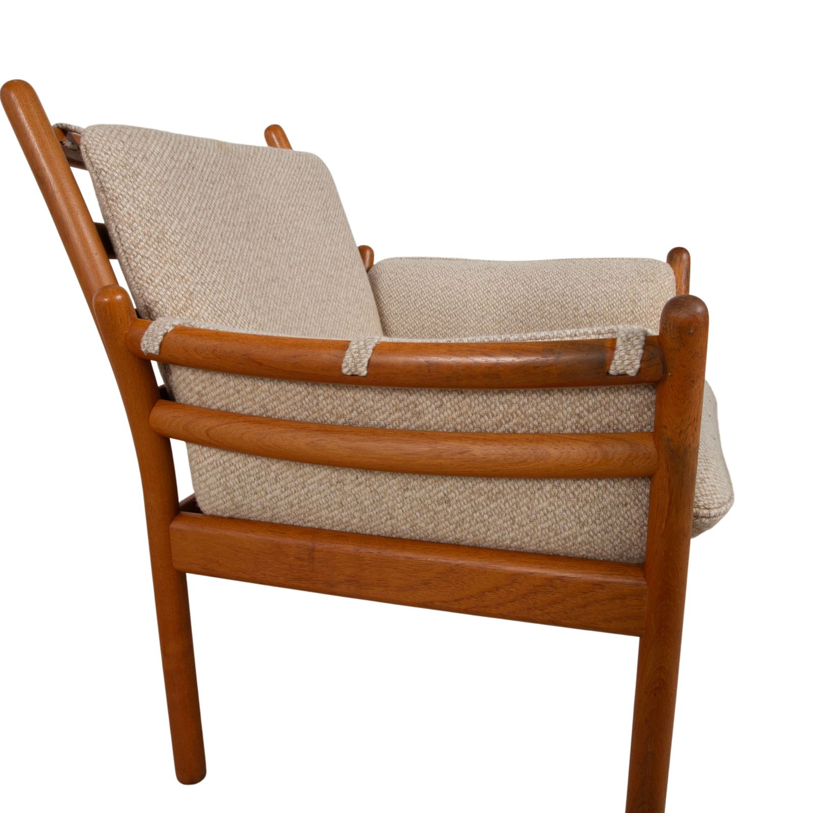 Fauteuil CFC Silkeborg Genius en teck, revêtement en tissu gris (Pondus 5), par Illum Wikkelsø, 1975, Mid-Century danois photo vinterior