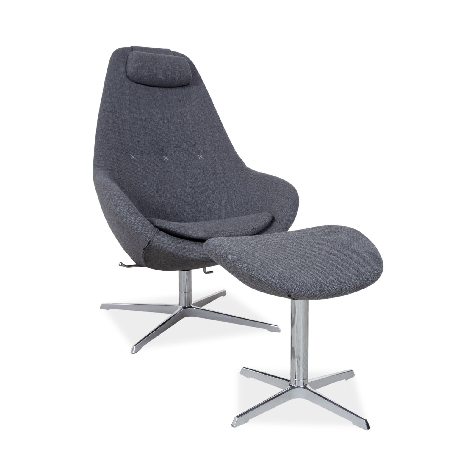 Varier Cocoon Fabric Armchair Set By Thomas Pedersen, Grey Chrome