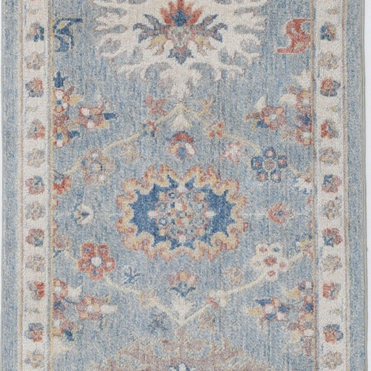 2'x8' Modern Runner Rug, Wool Hallway Runner, Floral Kitchen Rug, Corridor Rug photo vinterior