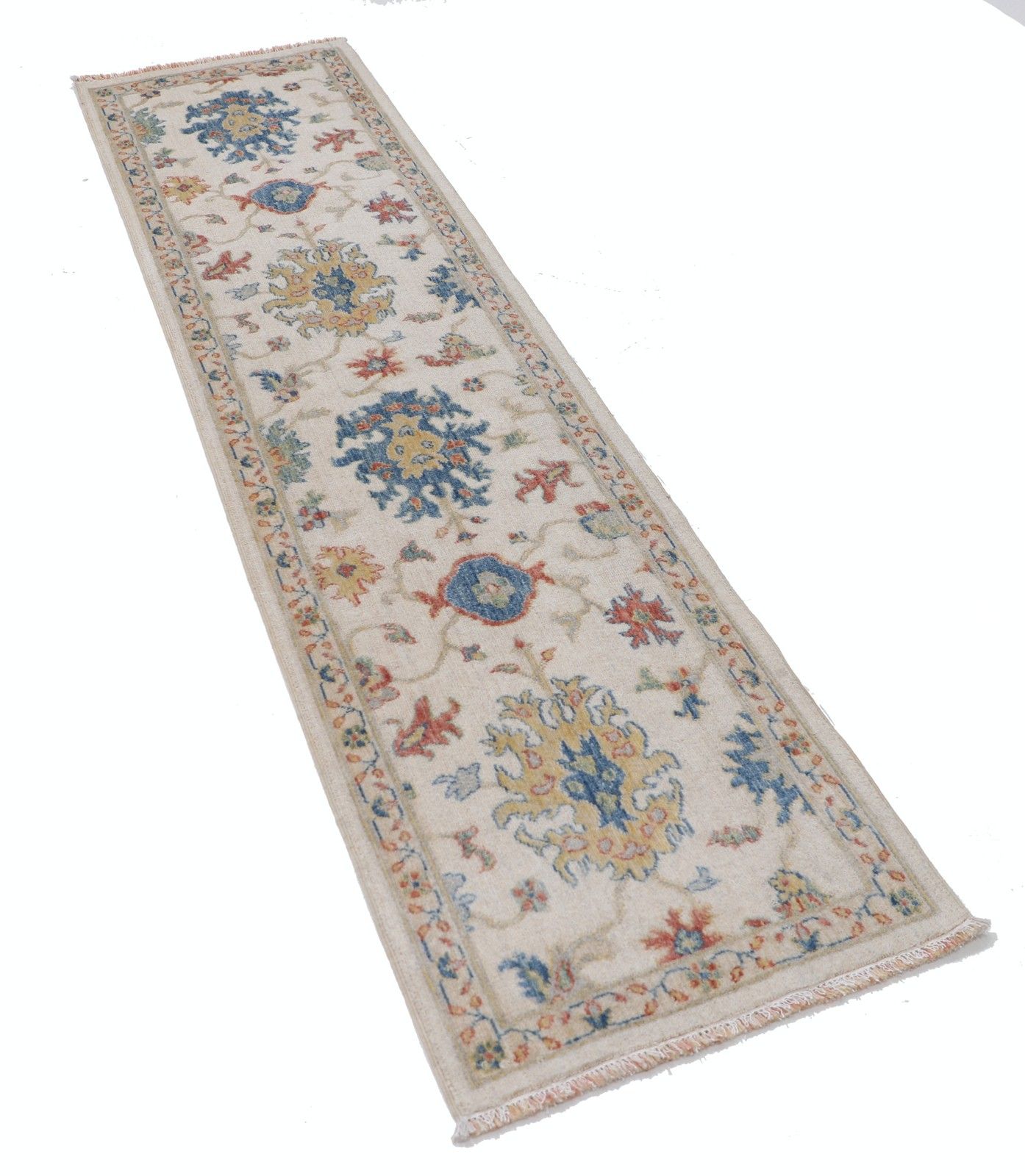 1'11"X7'11" Modern Runner Rug For Kitchen, Wool Corridor Rug, Oushak Hallway Rug photo furniture