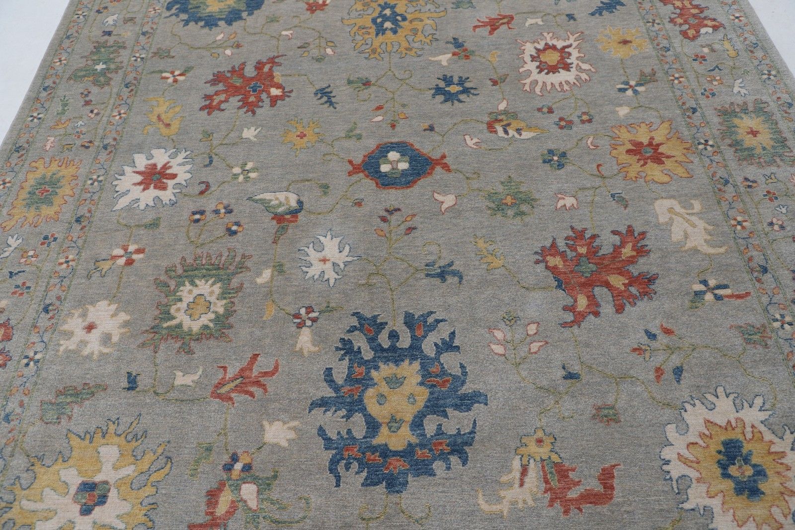 8'x9'10" Contemporary Turkish Area Rug, All Wool, Oushak Style Carpet photo for sale