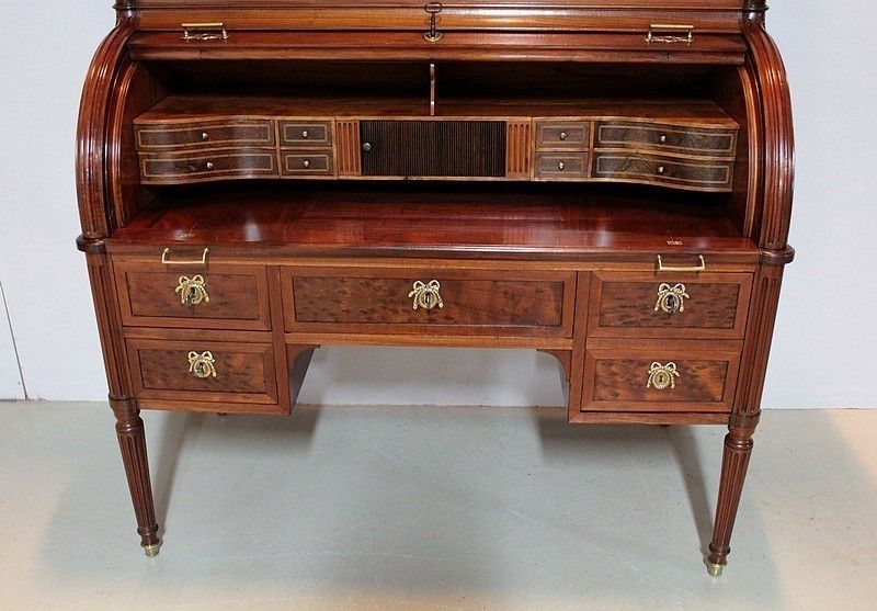 Furniture Office Cylinder Library Louis XVI Mahogany 18th photo
