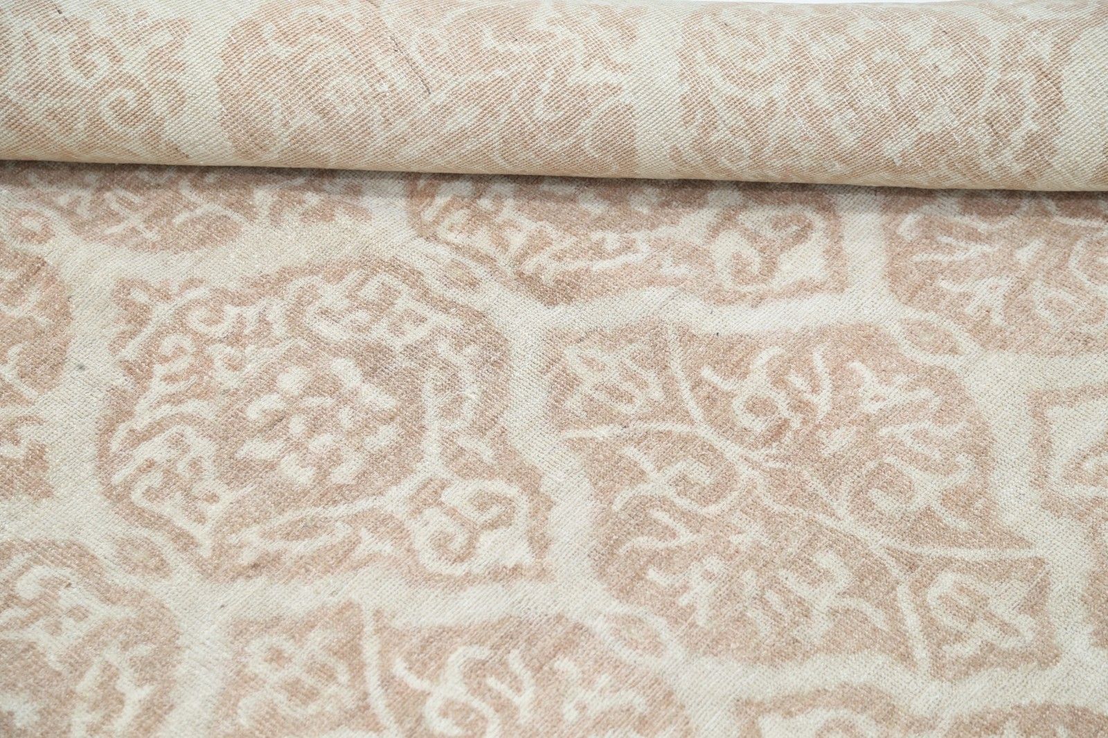 Tapis à nœuds mains 268 x 343 cm, beige, motif treillis ornemental photo 5862.0