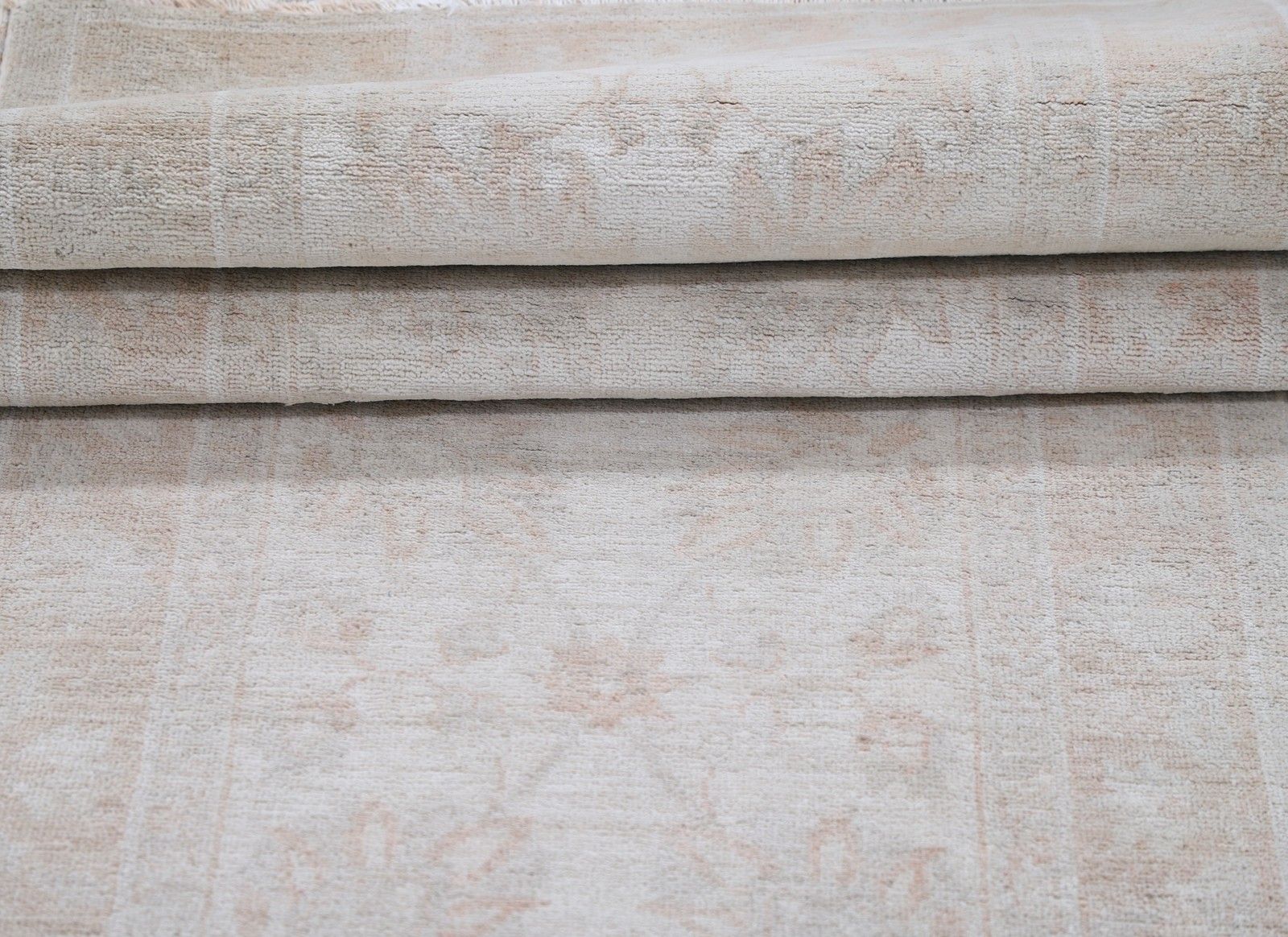 2.5x10.7 Ft Handknotted Hallway Runner Rug. Beige Corridor Rug. Wool Kitchen Rug photo Textiles