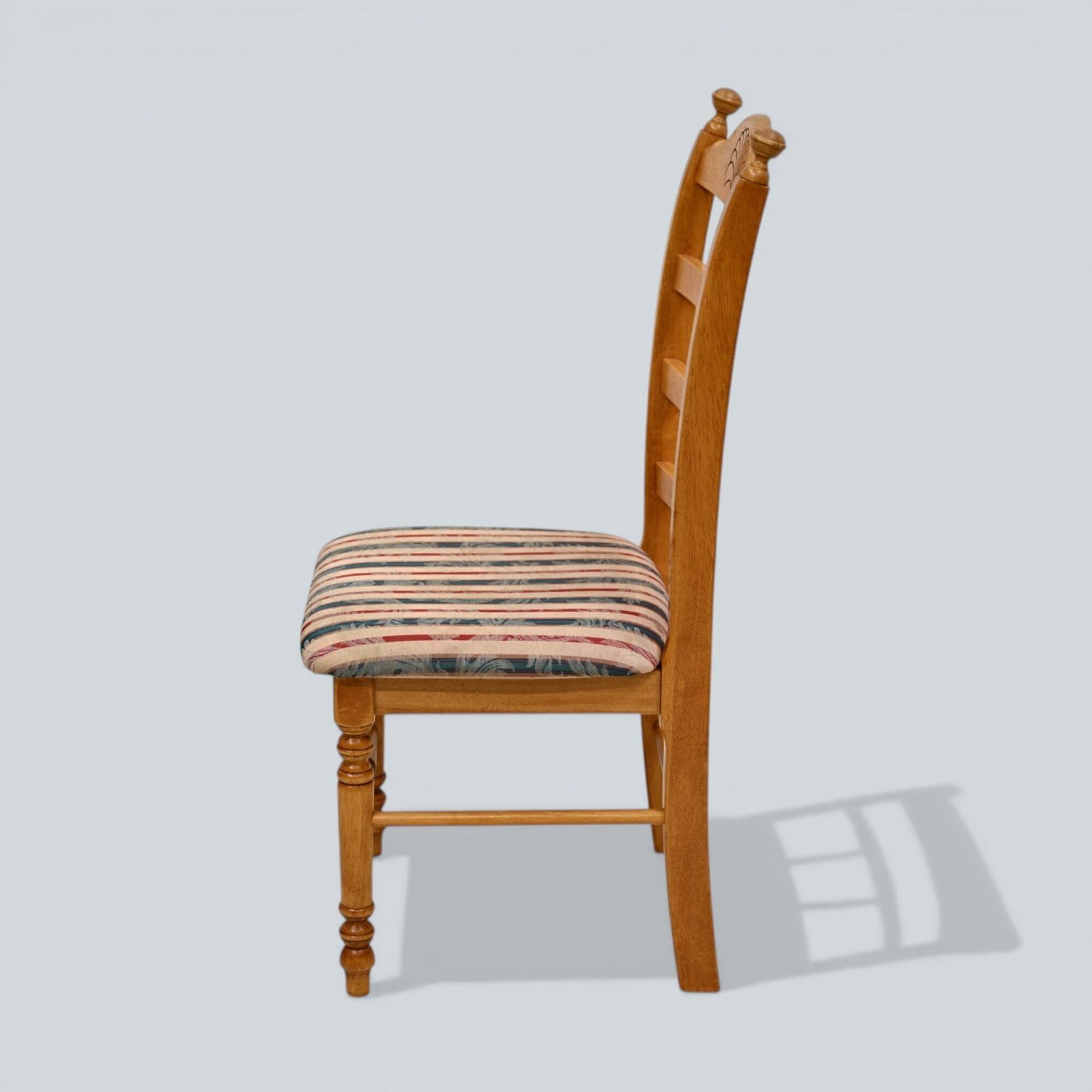 Set Of 6 Dining Chairs Ladder Back Country Beech Padded Seats Free Uk Delivery* photo 197.0