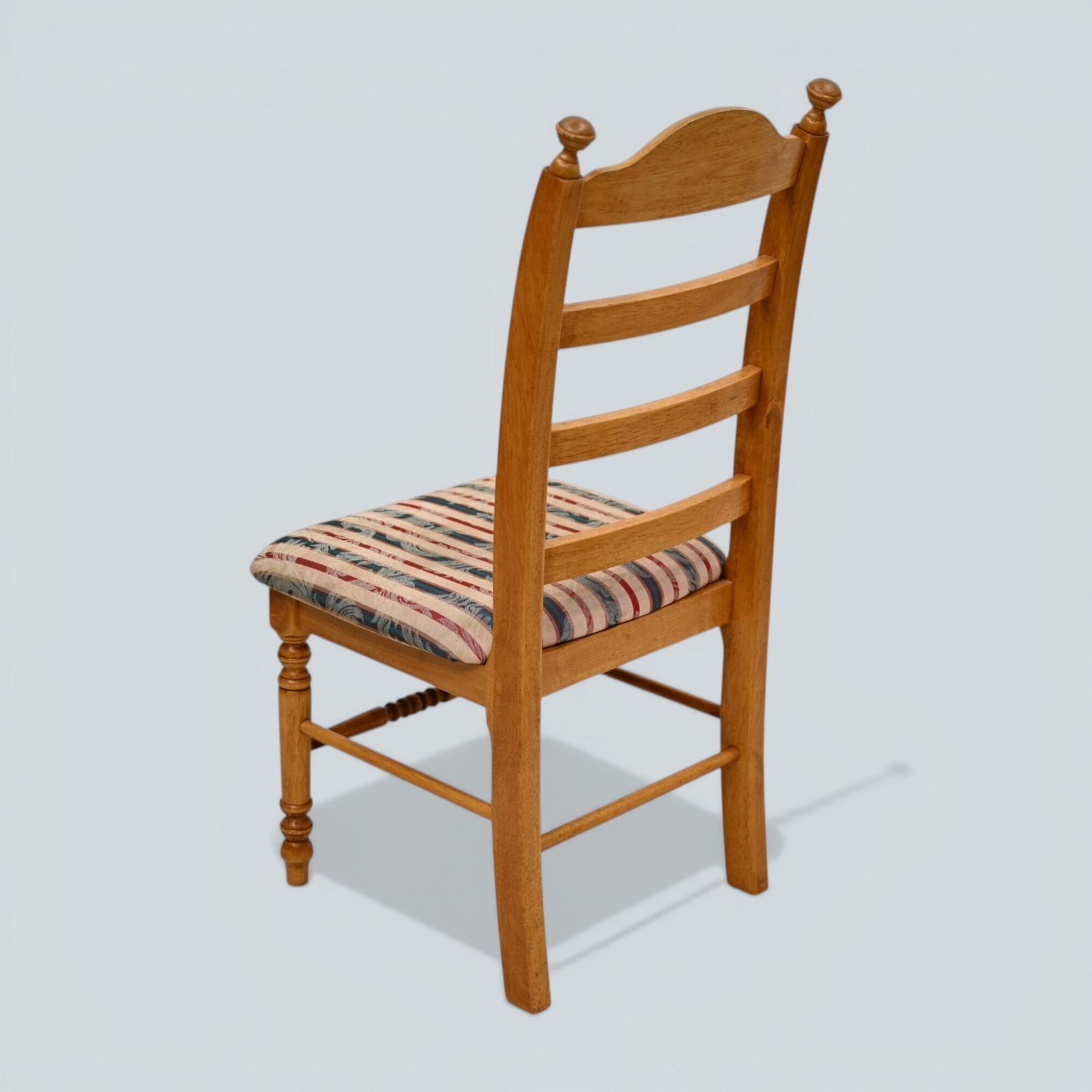 Set Of 6 Dining Chairs Ladder Back Country Beech Padded Seats Free Uk Delivery* photo vinterior