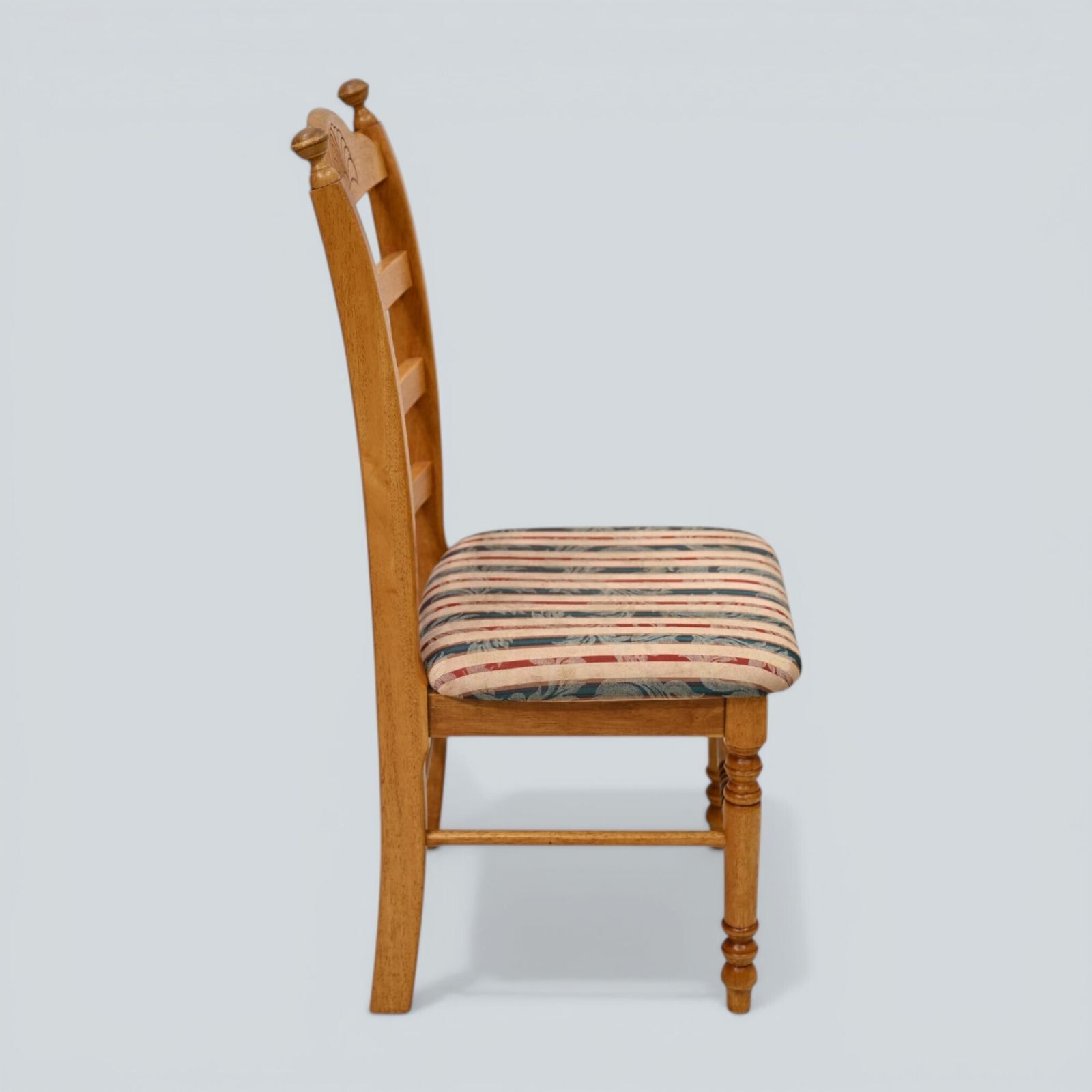 photo furniture Set Of 6 Dining Chairs Ladder Back Country Beech Padded Seats Free Uk Delivery*