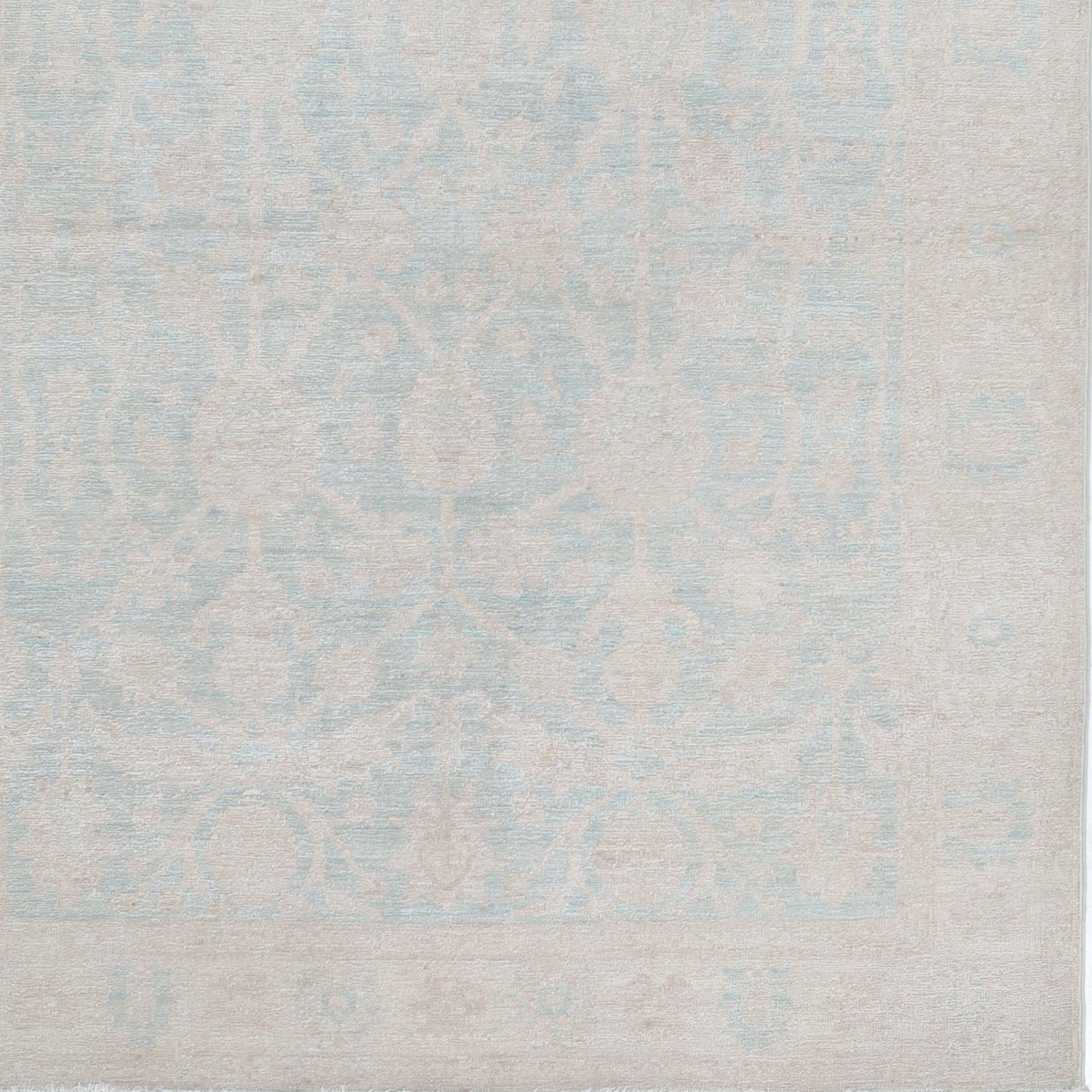 Tapis noué à la main ivoire et bleu clair, 120 x 171 cm, style Oushak turc photo buy