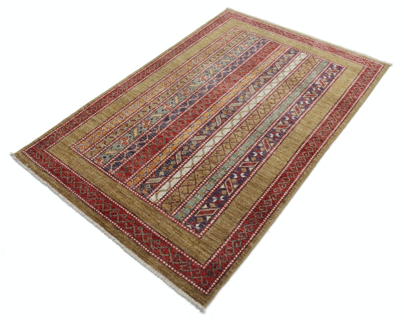 4x6 Ft Traditional Turkish Accent Rug. Colorful Hand Knotted Small Area Rug photo for sale