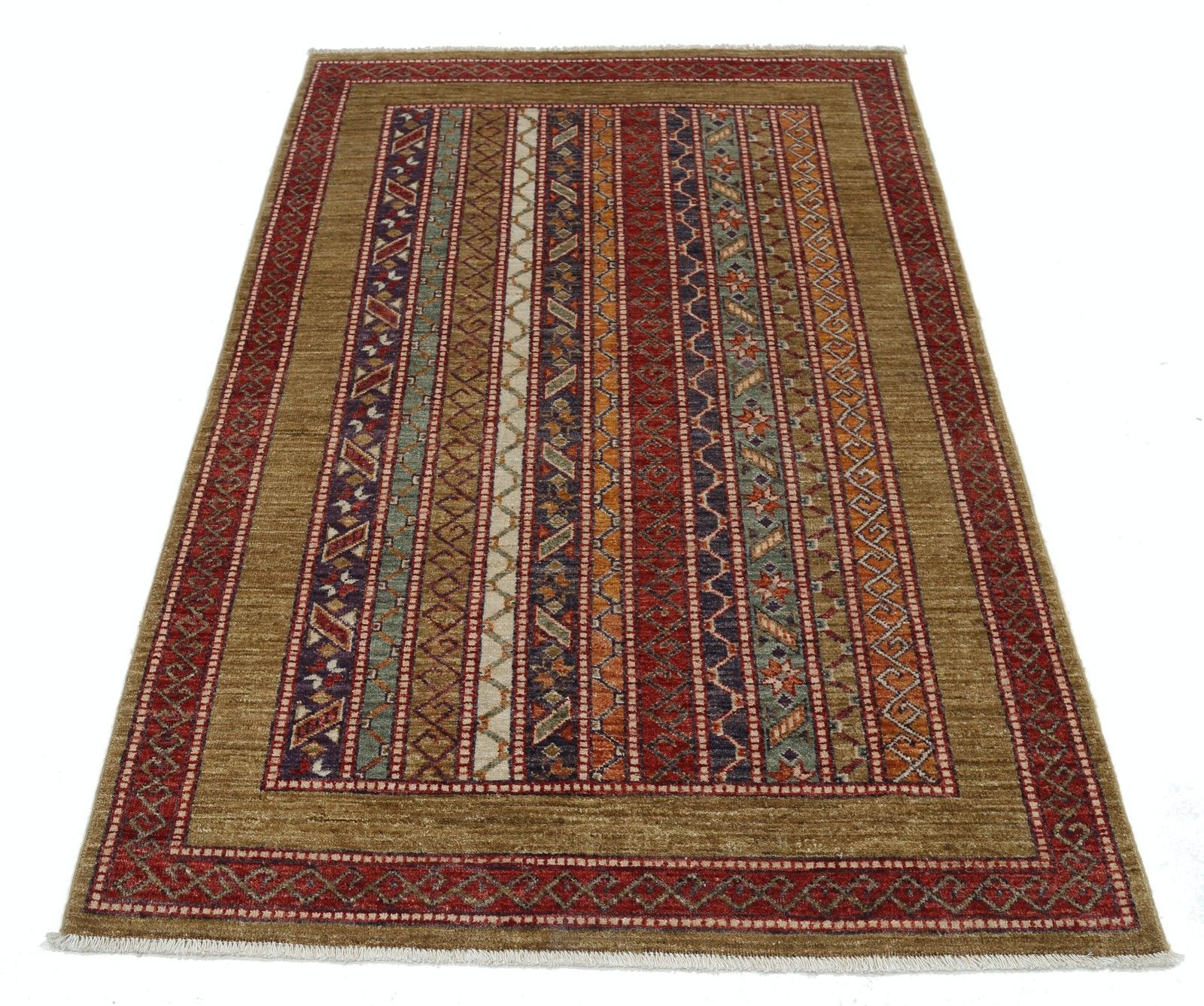 4x6 Ft Traditional Turkish Accent Rug. Colorful Hand Knotted Small Area Rug photo Textiles