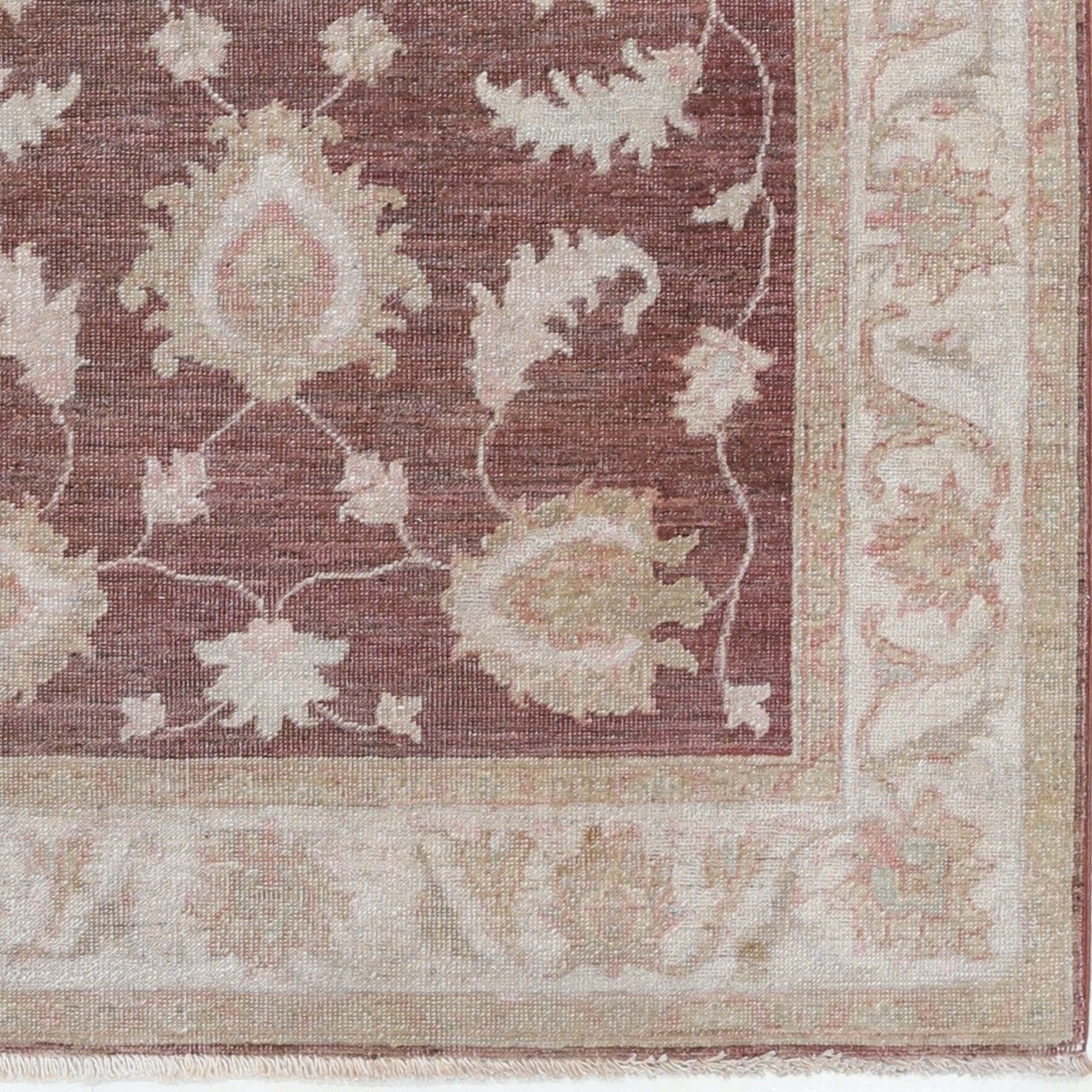 3.2x4.6 Ft Handknotted Red, Ivory Wool Area Rug. Turkish Oushak Accent Rug photo buy