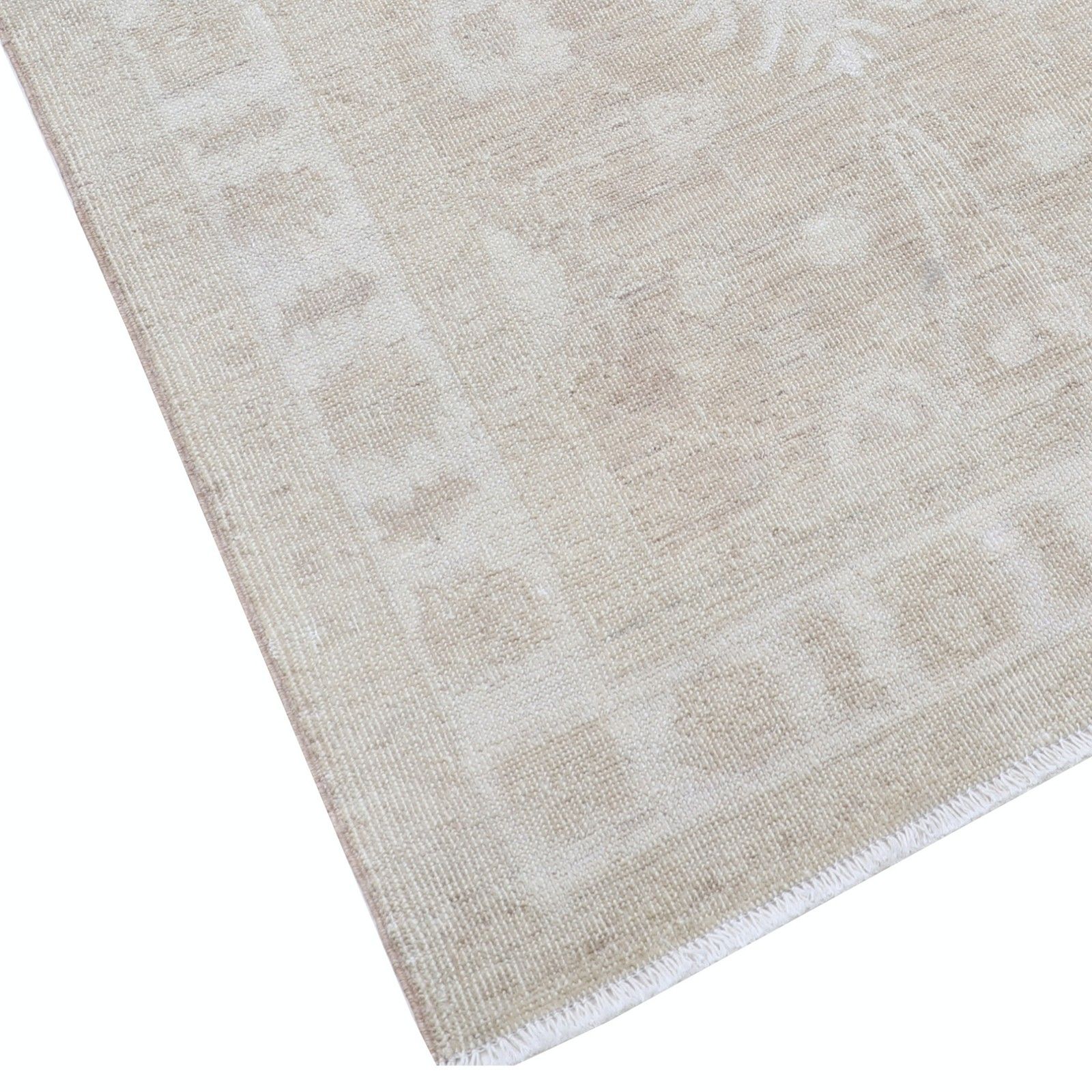 Tapis d'accent noué à la main, beige, 90 x 150 cm. Tapis de chevet traditionnel. Revêtement de sol photo vinterior