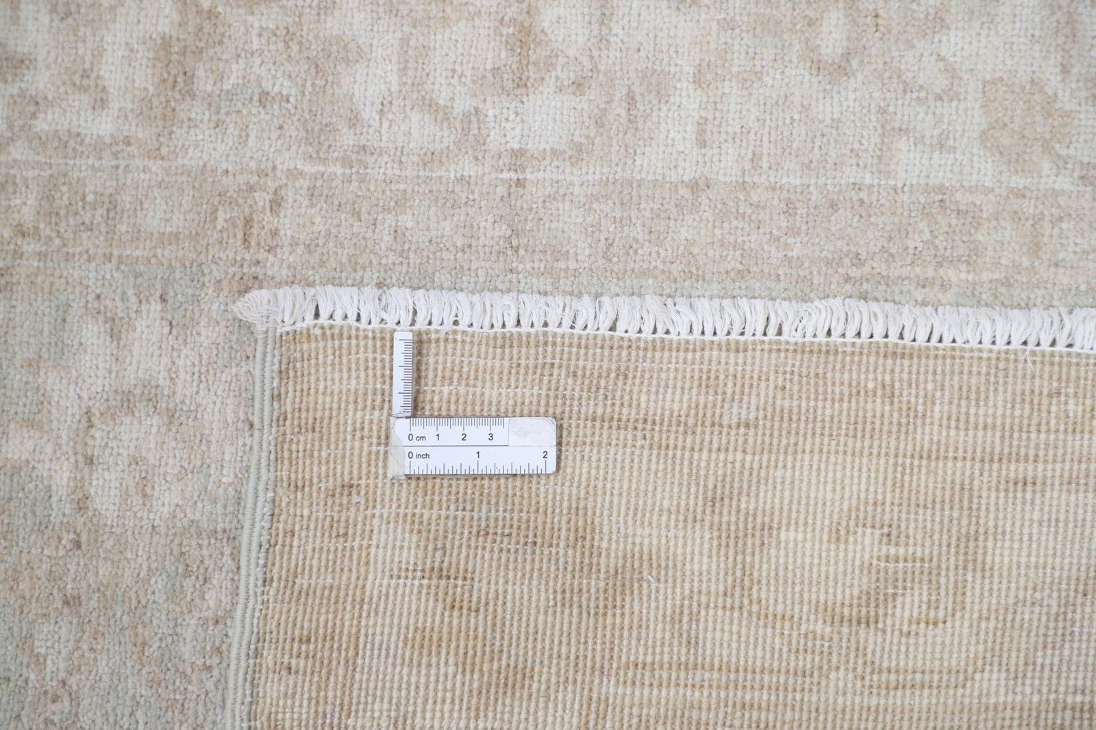 2,5 x 6,3 ft handgeknoopt loperkleed voor gang. Beige keukenkleed. Gangkleed photo 752.0