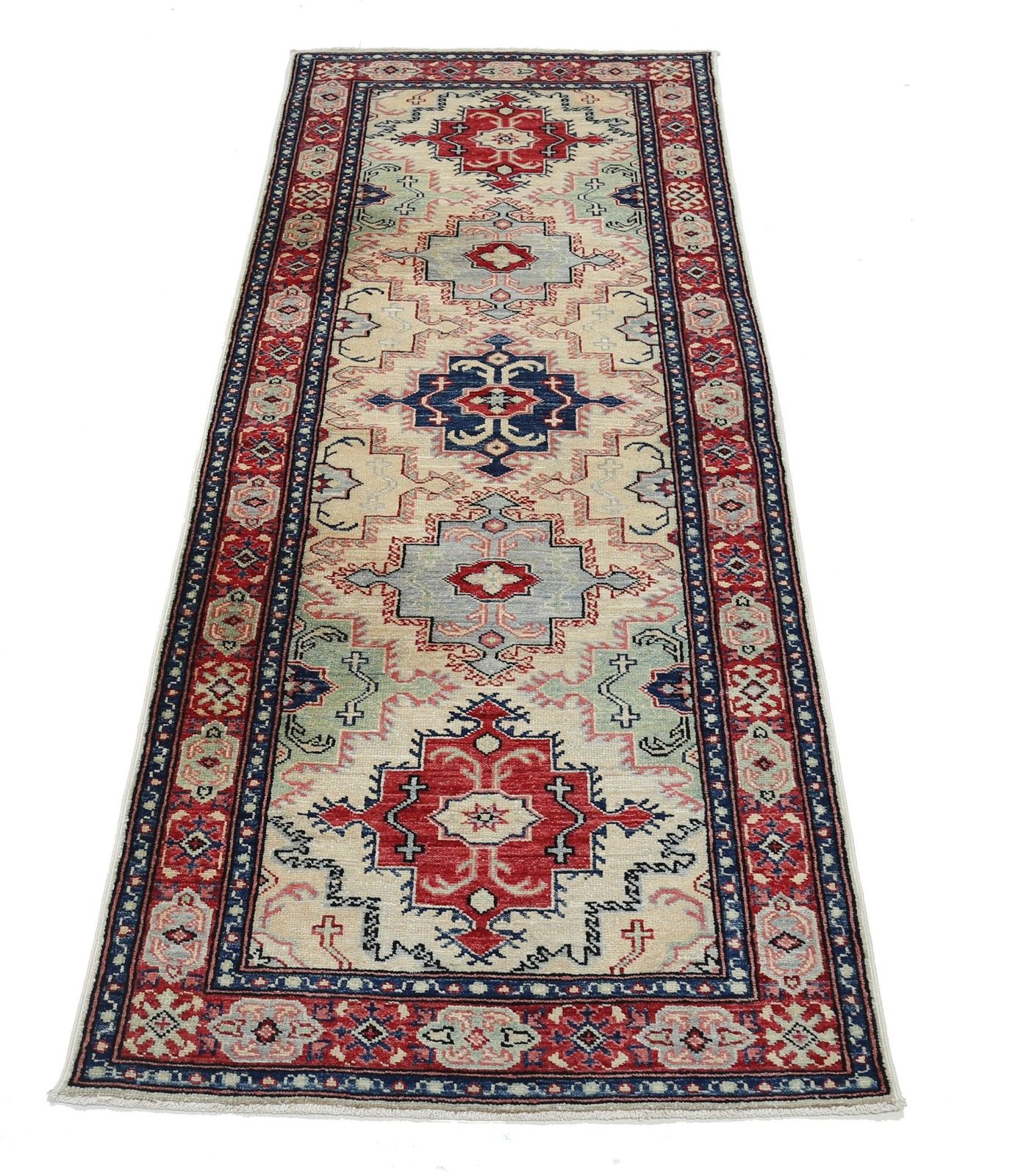 2.6x7 Ft Handknotted Turkish Runner Rug For Corridor. Tribal Kitchen Rug photo Textiles