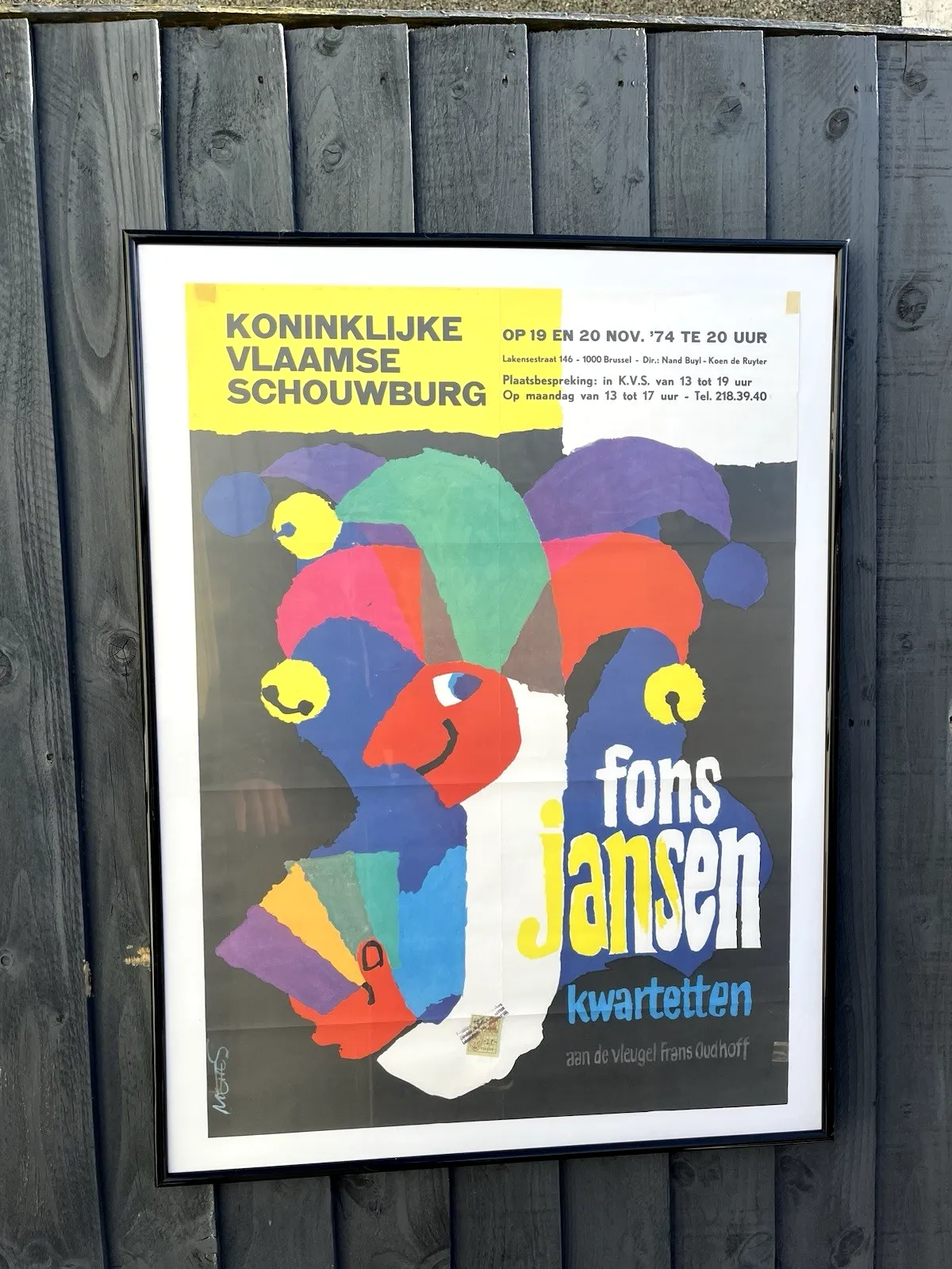 225.0 Rare Vintage 70's Frans Mettes Belgian Theatre Cabaret Exhibition Pop Art Poster photo