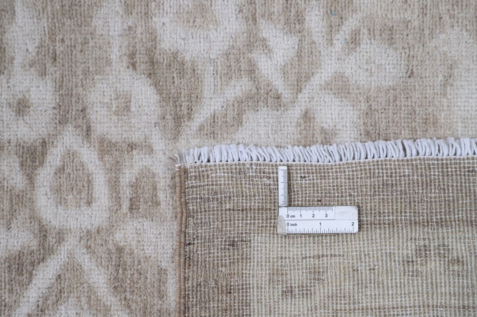 Tapis Oushak traditionnel noué à la main, motif floral beige, 305 x 404 cm photo buy