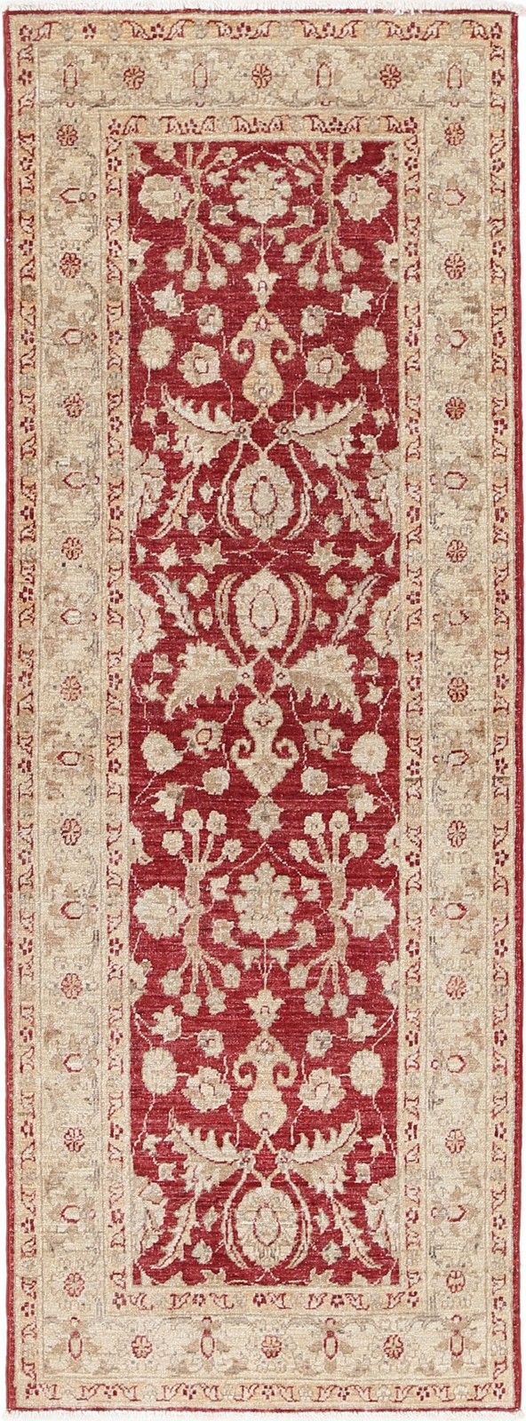 2.6x7 Ft Red Hallway Runner Rug. Hand Knotted Oushak Runner Rug For Corridor