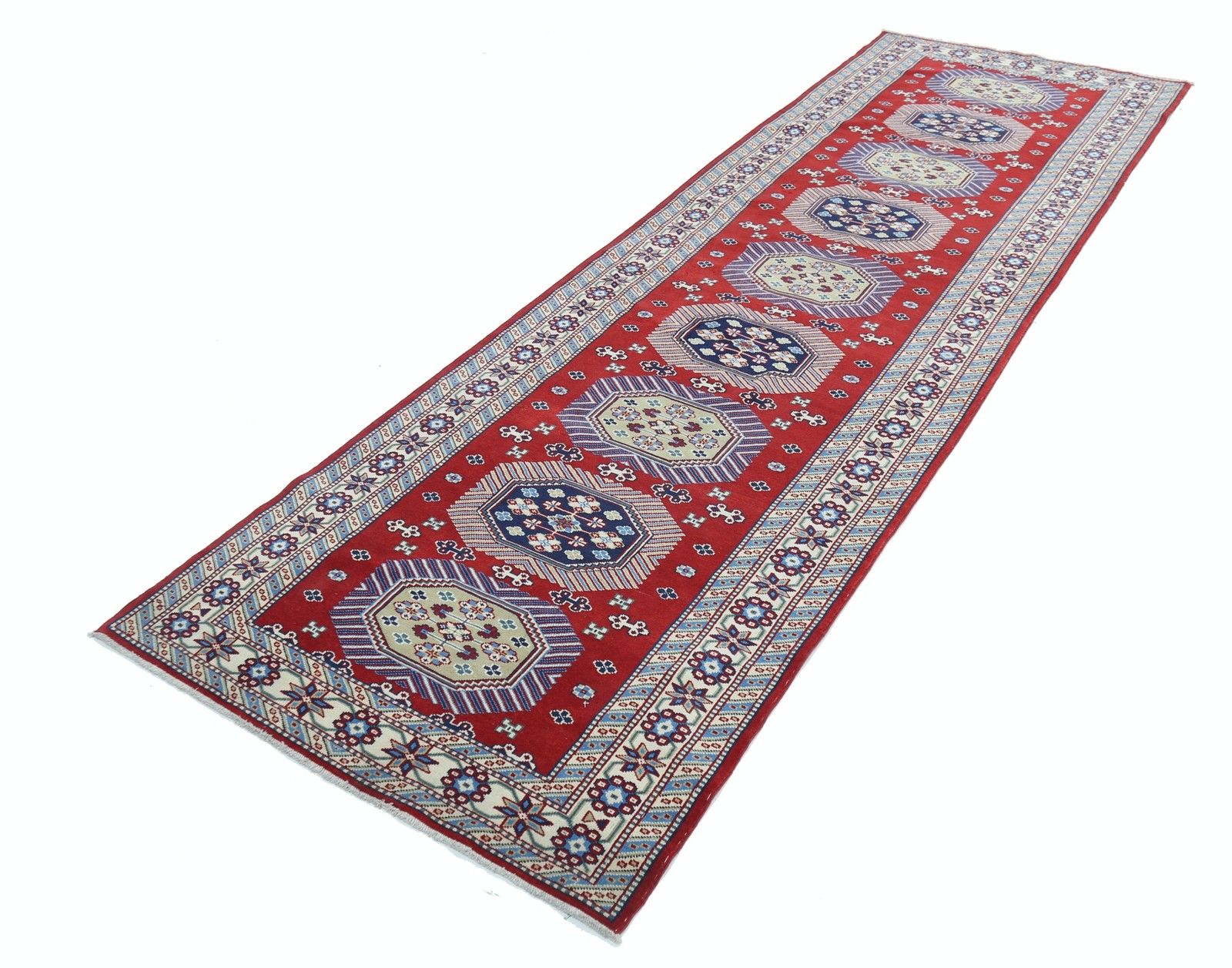Tapis de couloir rouge 97 x 305 cm. Tapis de cuisine fait main. Tapis de corridor. Tapis d'escalier photo for sale