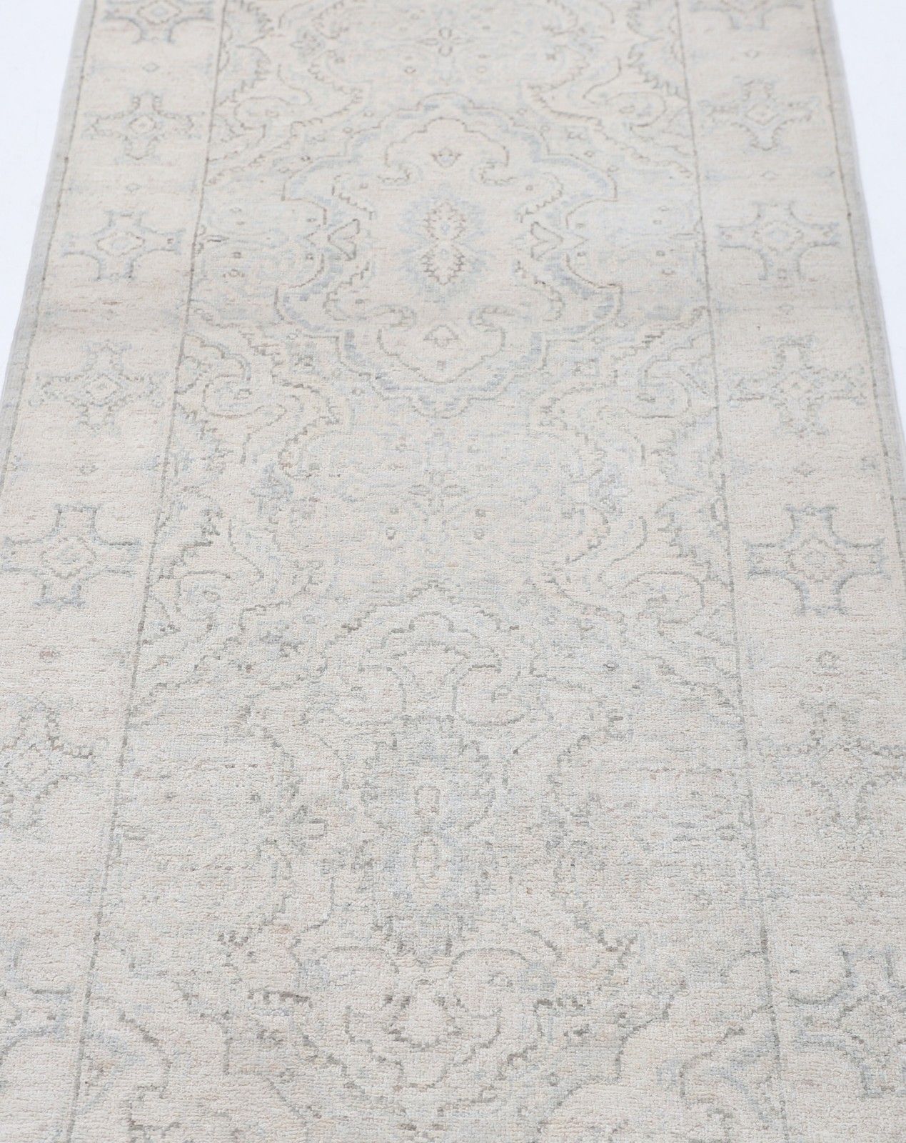 2.7x9.7 Ft Beige Hallway Rug. Kitchen Runner Rug. Handknotted Corridor Rug photo for sale