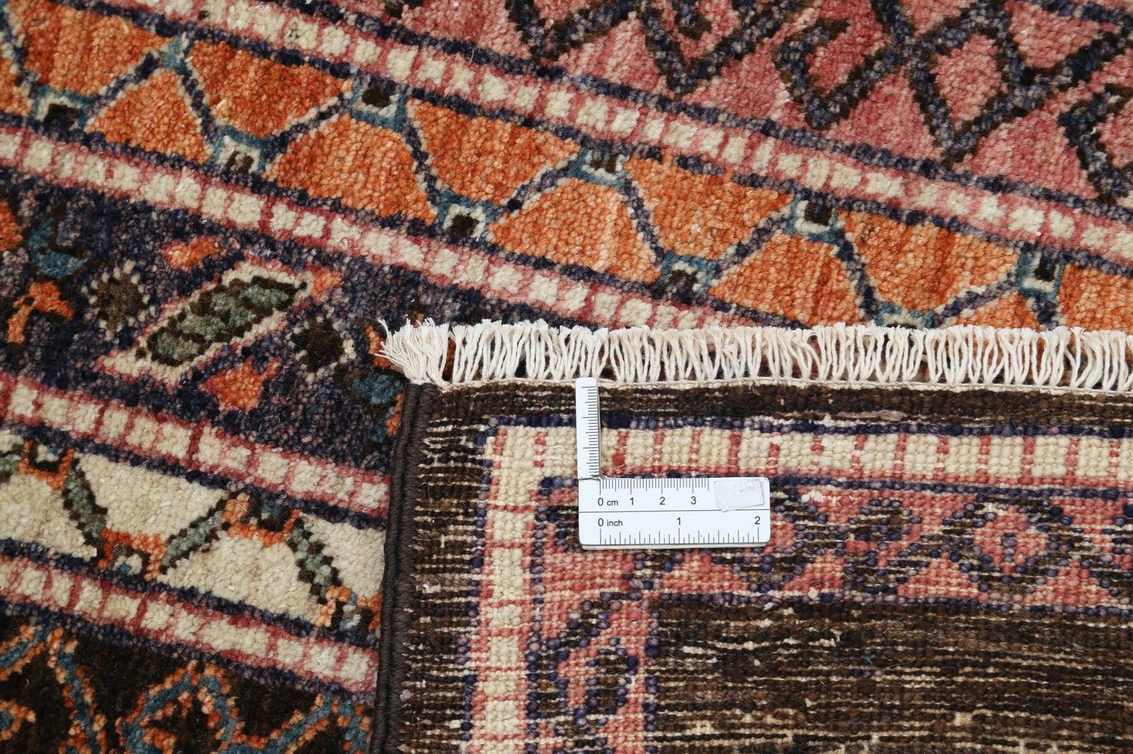 Tapis en laine Oushak noué à la main, motif rayures turc, 92 x 150 cm photo buy