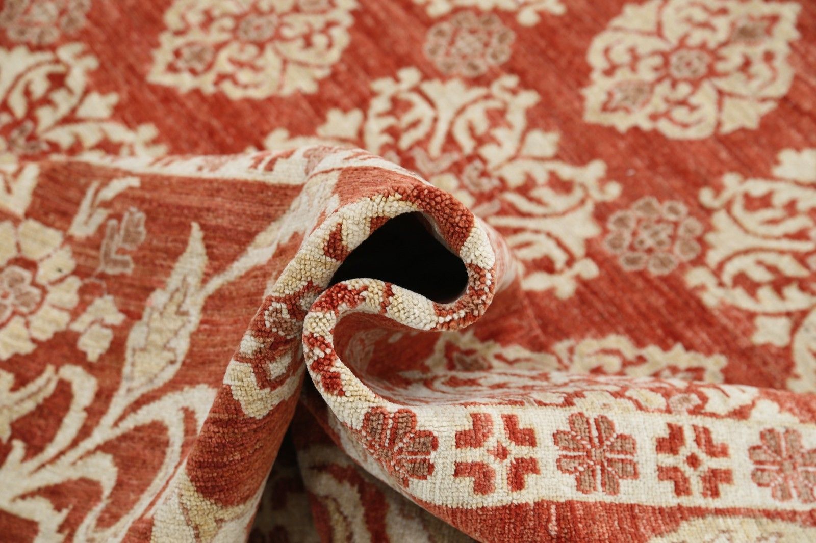 10x13.7 Ft Hand Knotted Red, Ivory Large Area Rug. Turkish Floral Design Carpet photo vinterior