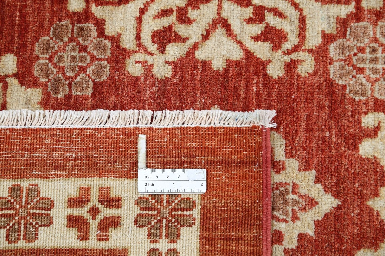 Grand tapis noué à la main, rouge et ivoire, 305 x 417 cm - motif floral turc photo buy