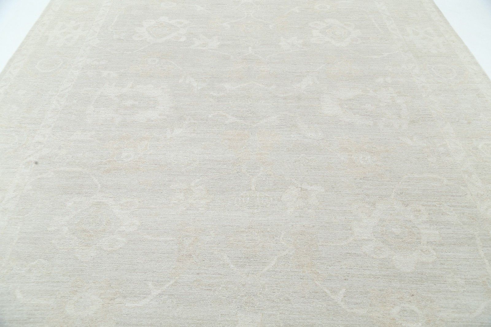 9x12 Ft Beige Wool Large Area Rug. Hand Knotted Carpet For Living Room photo vinterior