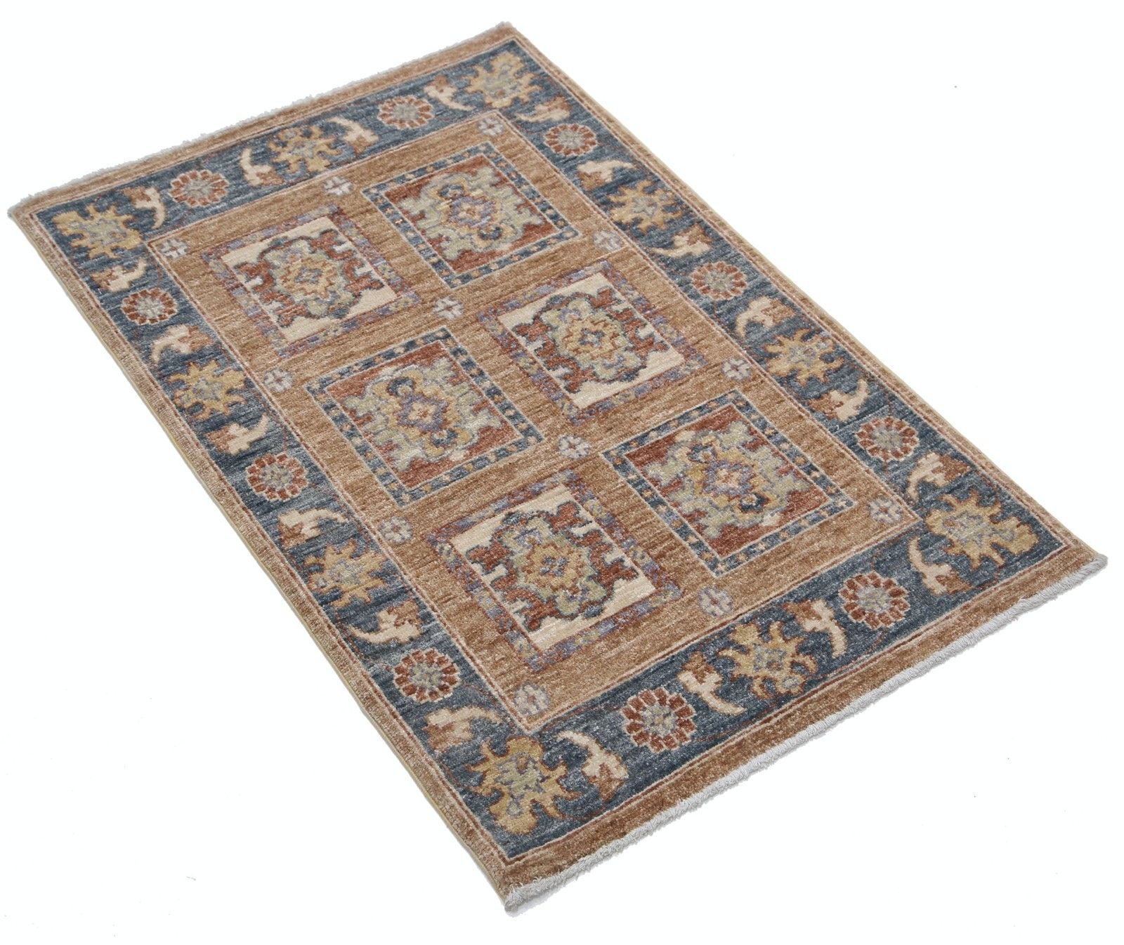 2x3 Ft Traditional Turkish Accent Rug. Handknotted Small Entryway Rug. 100% Wool photo furniture