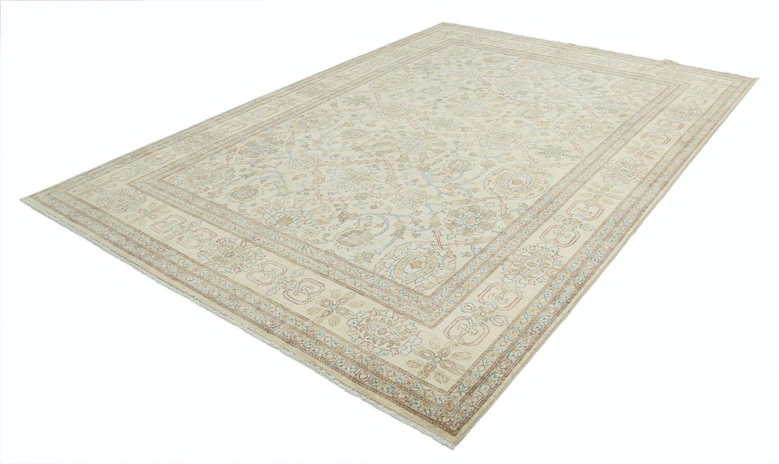 Tapis noué à la main 242 x 333 cm. 100 % laine. Tapis traditionnel beige photo for sale