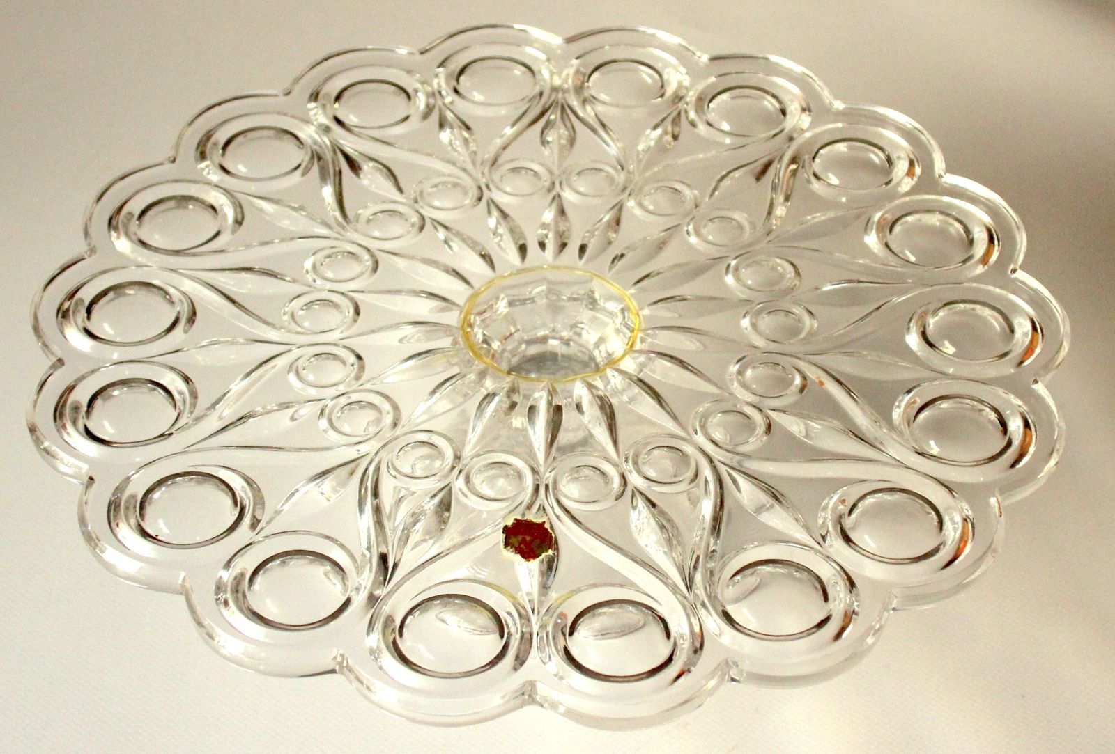 Crystal Glass Cake Plate On Foot By Nachtmann   Vintage photo furniture
