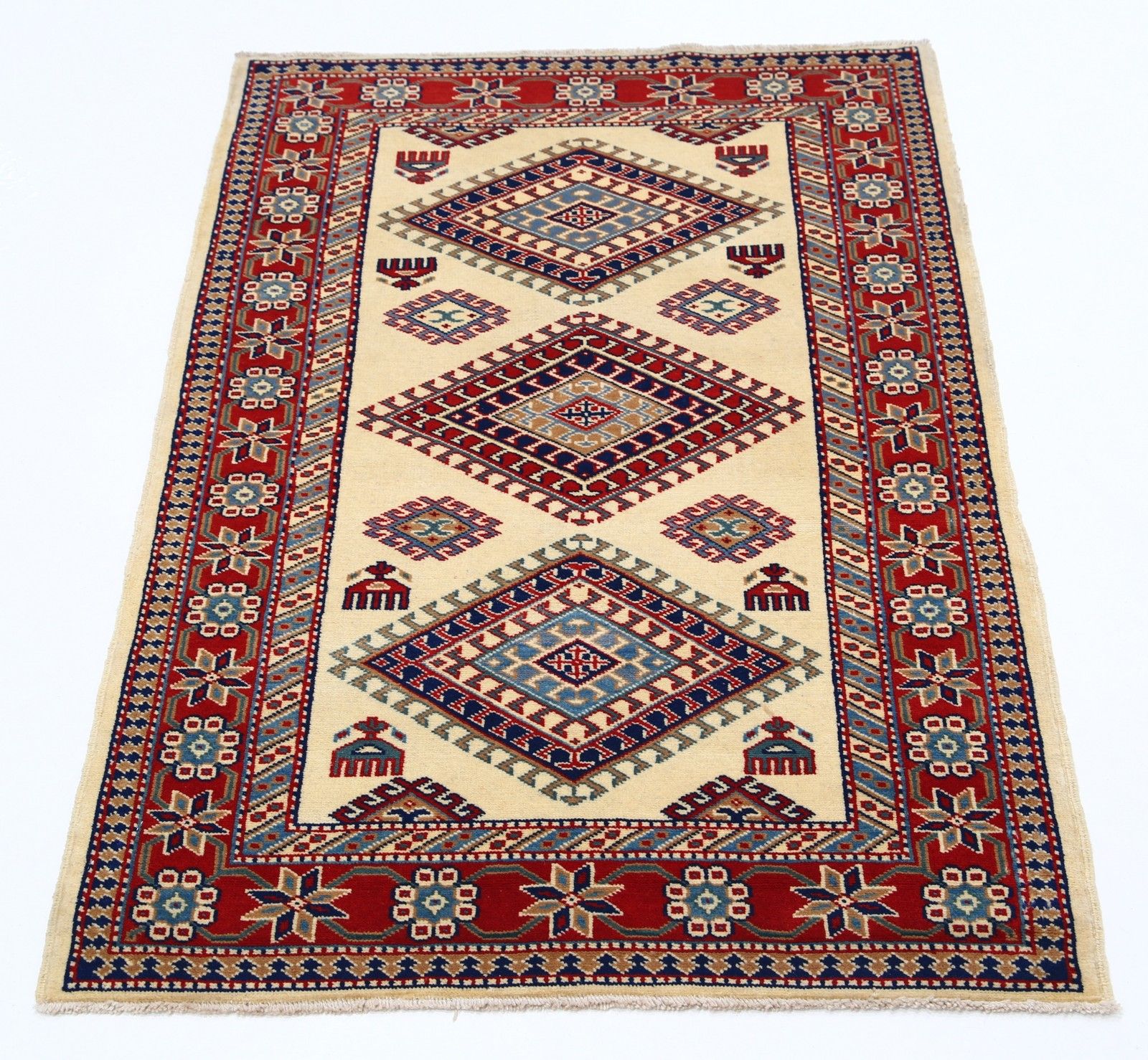 2.7x4 Ft Decorative Turkish Area Rug. Hand Knotted Village Rug. 100% Wool photo Textiles