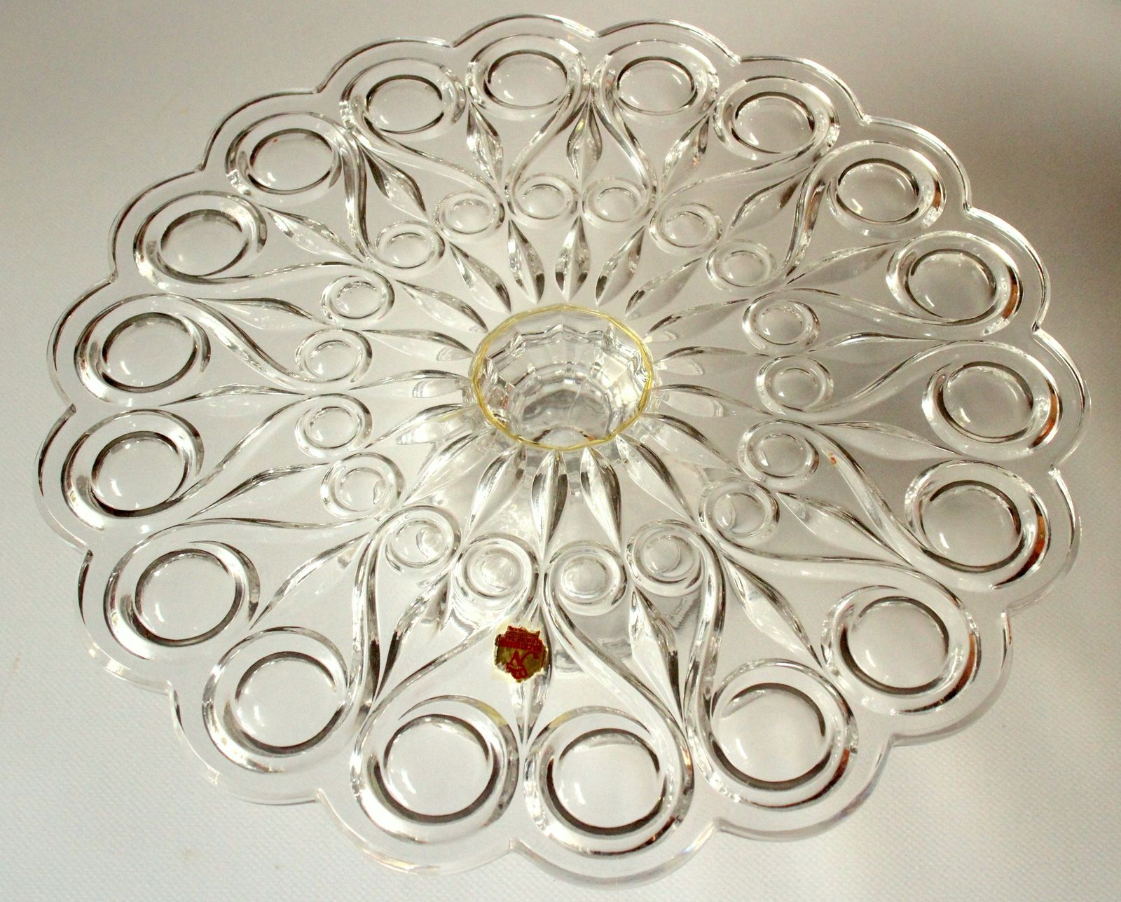 Crystal Glass Cake Plate On Foot By Nachtmann   Vintage photo Home Decor