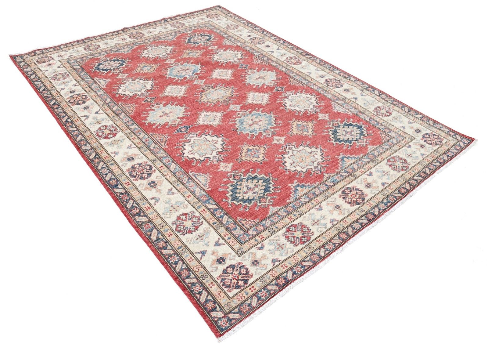 6x8 Ft Hand Knotted Turkish Wool Area Rug. Red Bedroom And Dining Room Rug photo furniture