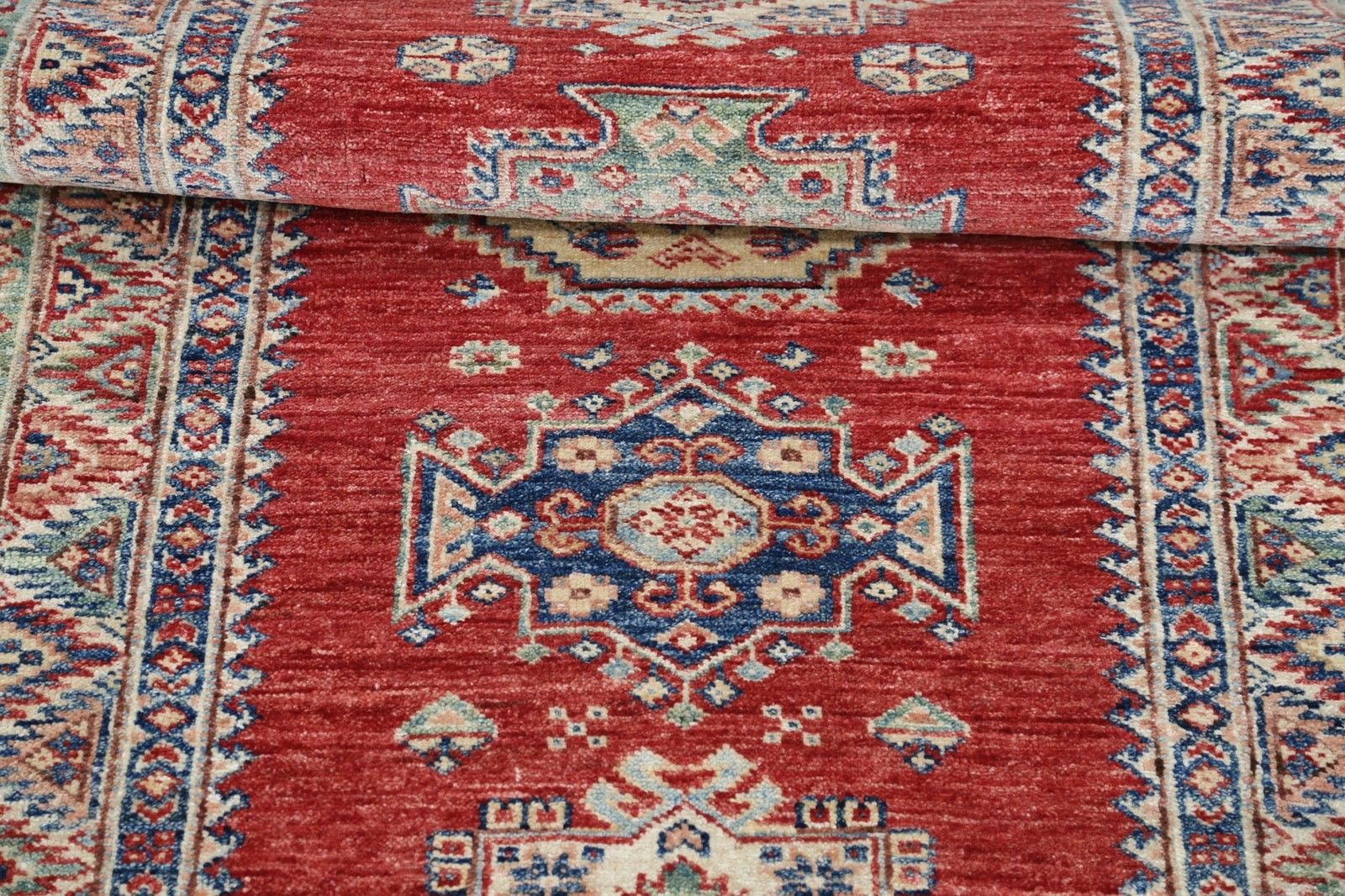 2.7x6 Ft Handknotted Wool Runner Rug. Red Corridor Runner. Kitchen Runner Rug photo vinterior