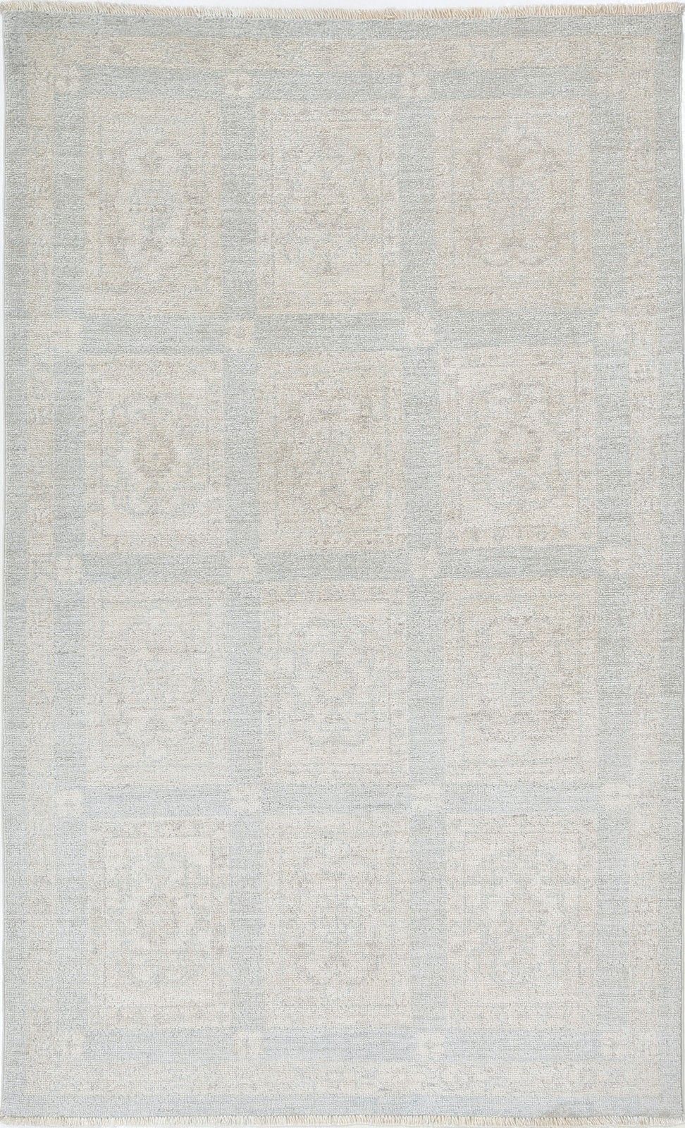 Tapis d'accent traditionnel noué à la main, 3 x 5,2 pi. Tapis en laine à motifs floraux dans des tons doux