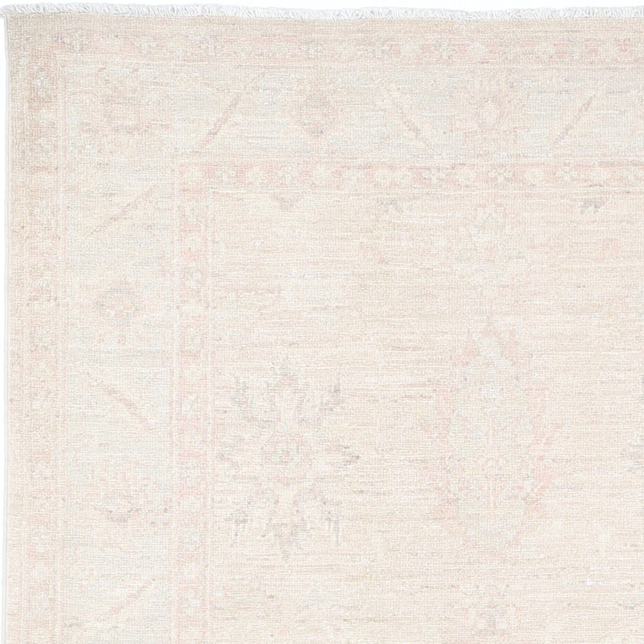 3.3x5 Ft Traditional Handknotted Floral Wool Area Rug In Beige, 100% Wool photo vinterior