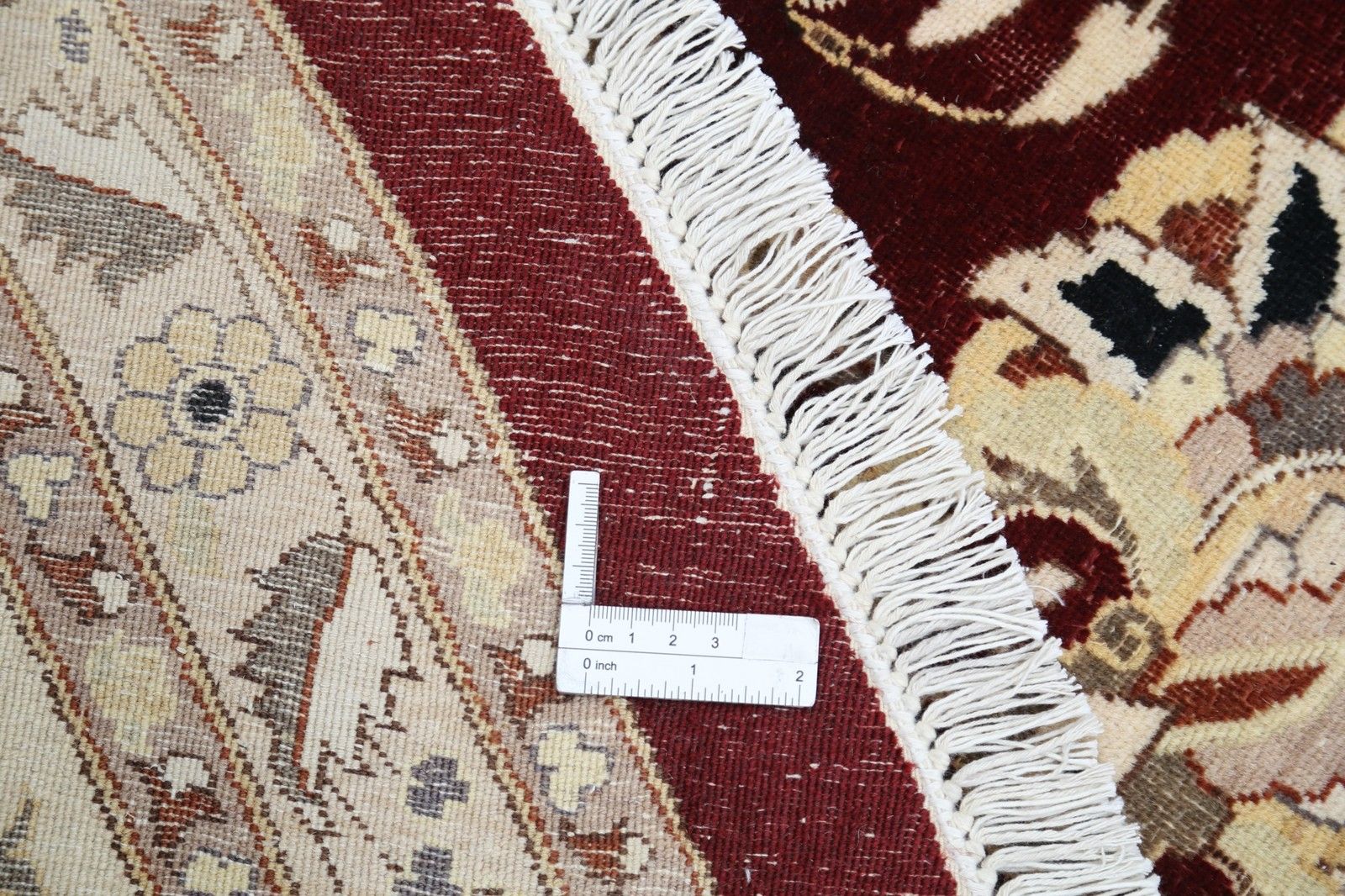 Tapis rond tribal en laine noué à la main, 12 x 12 ft. Tapis floral circulaire rouge photo vinterior