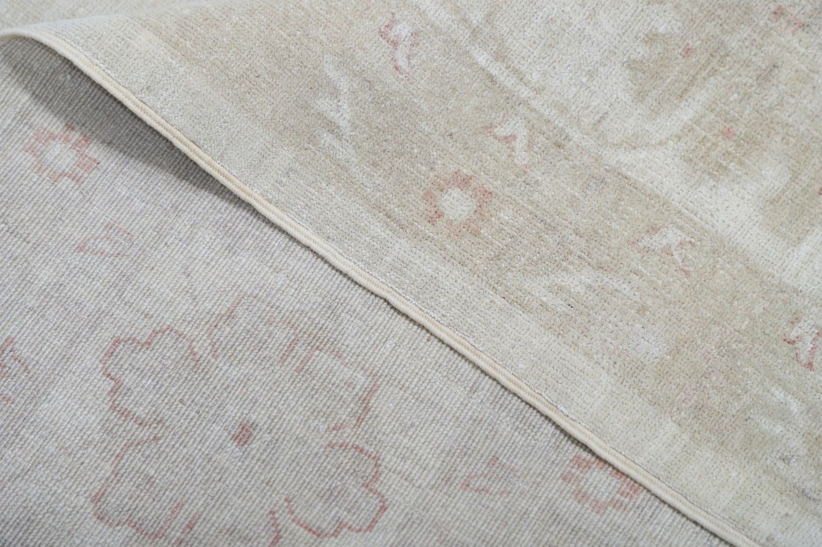 8.7x12 Ft Hand Knotted Beige Wool Large Area Rug With All Over Floral Design photo buy