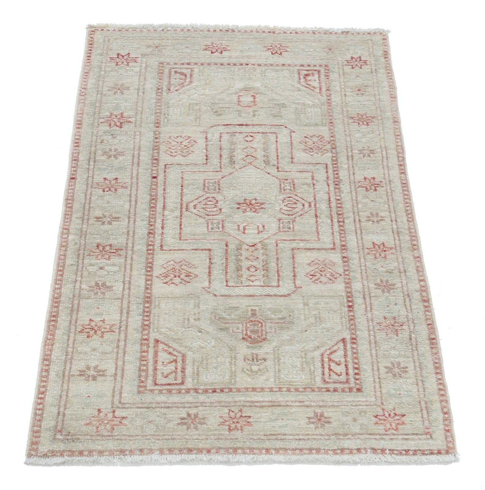 Tapis d'appoint traditionnel noué à la main, 2 x 3,2 pi. Tapis turc beige. Laine pure photo Textiles