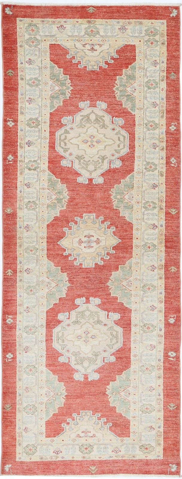 2.7x7.8 Ft Handknotted Hallway Runner Rug. Red Corridor Rug. Kitchen Rug