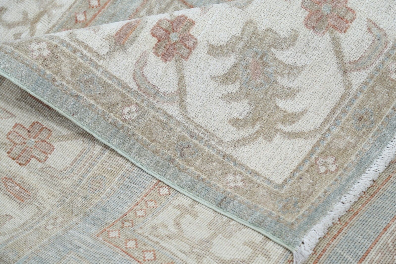 4.5x6.8 Ft Hand Knotted Turkish Wool Area Rug In Soft Tones For Living Room photo 1474.0