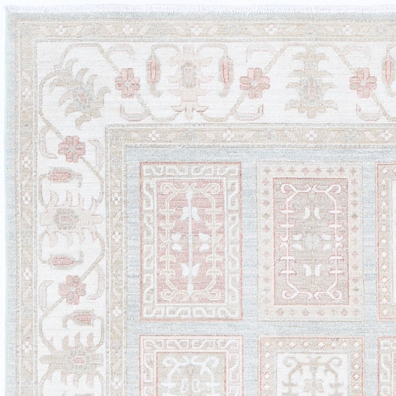 4,5x6,8 ft Handgeknoopt Turks Wollen Vloerkleed in Zachte Tinten voor de Woonkamer photo vinterior
