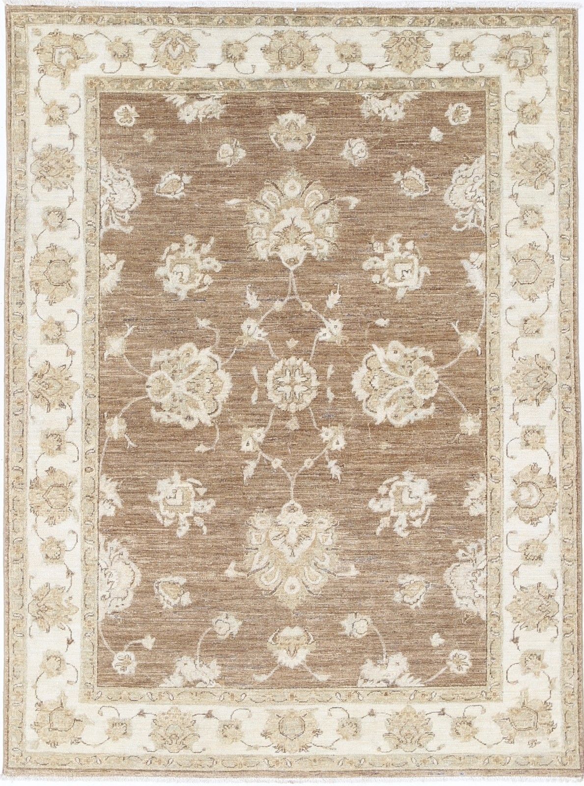 Tapis en laine noué à la main 1,52 x 2,04 m. Tapis Oushak floral pour salon